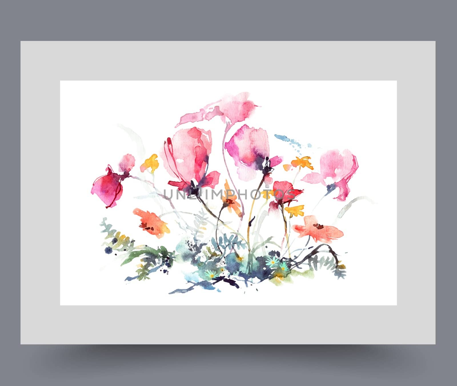 Spring flower meadow with bright wildflowers and green grass symbolizing biodiversity and concern for ecology. Summer wildflowers growing in garden or nature park with beautiful flower beds or lawns