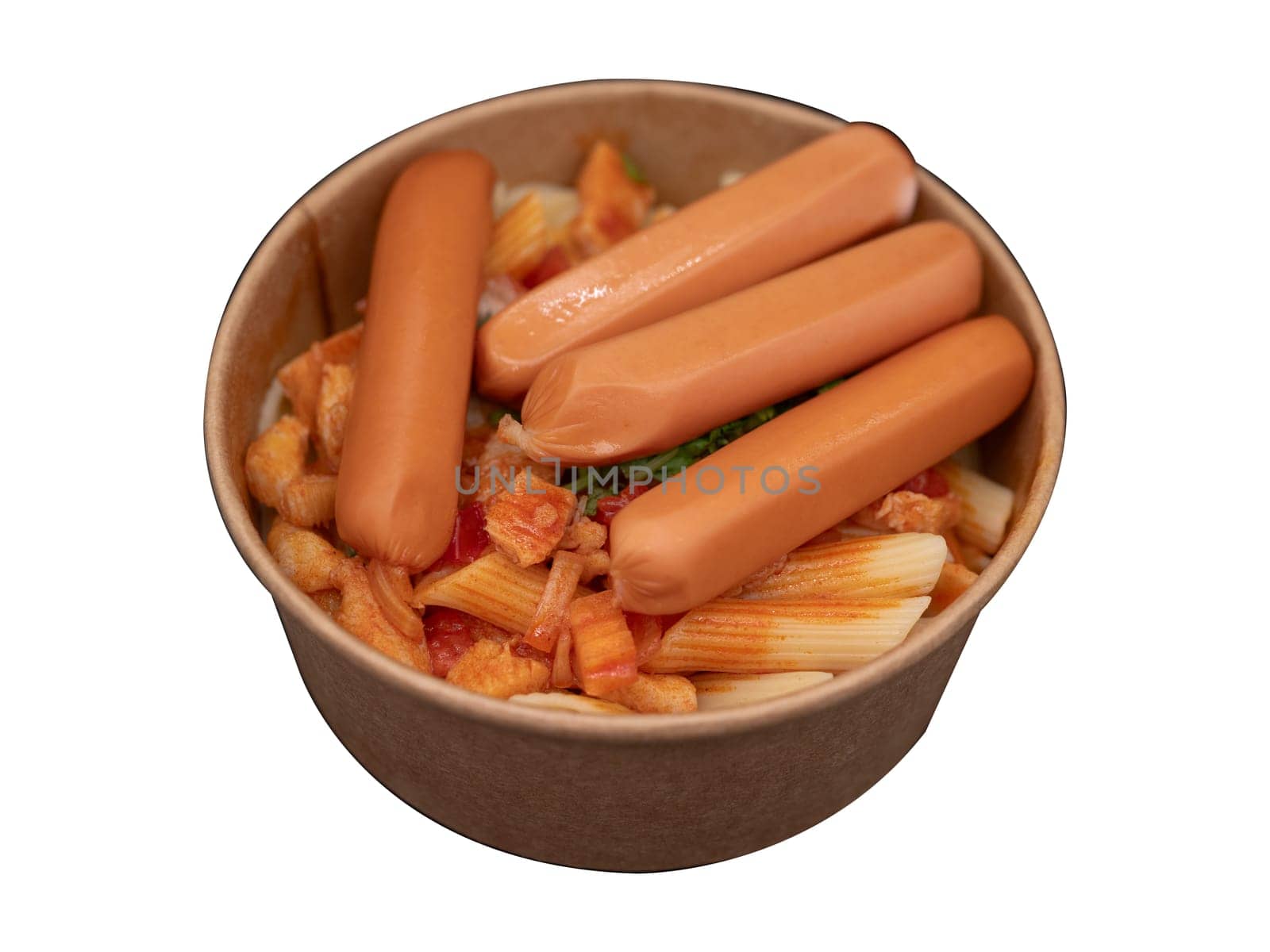 Sausage pasta,Stir fried with tomato sauce