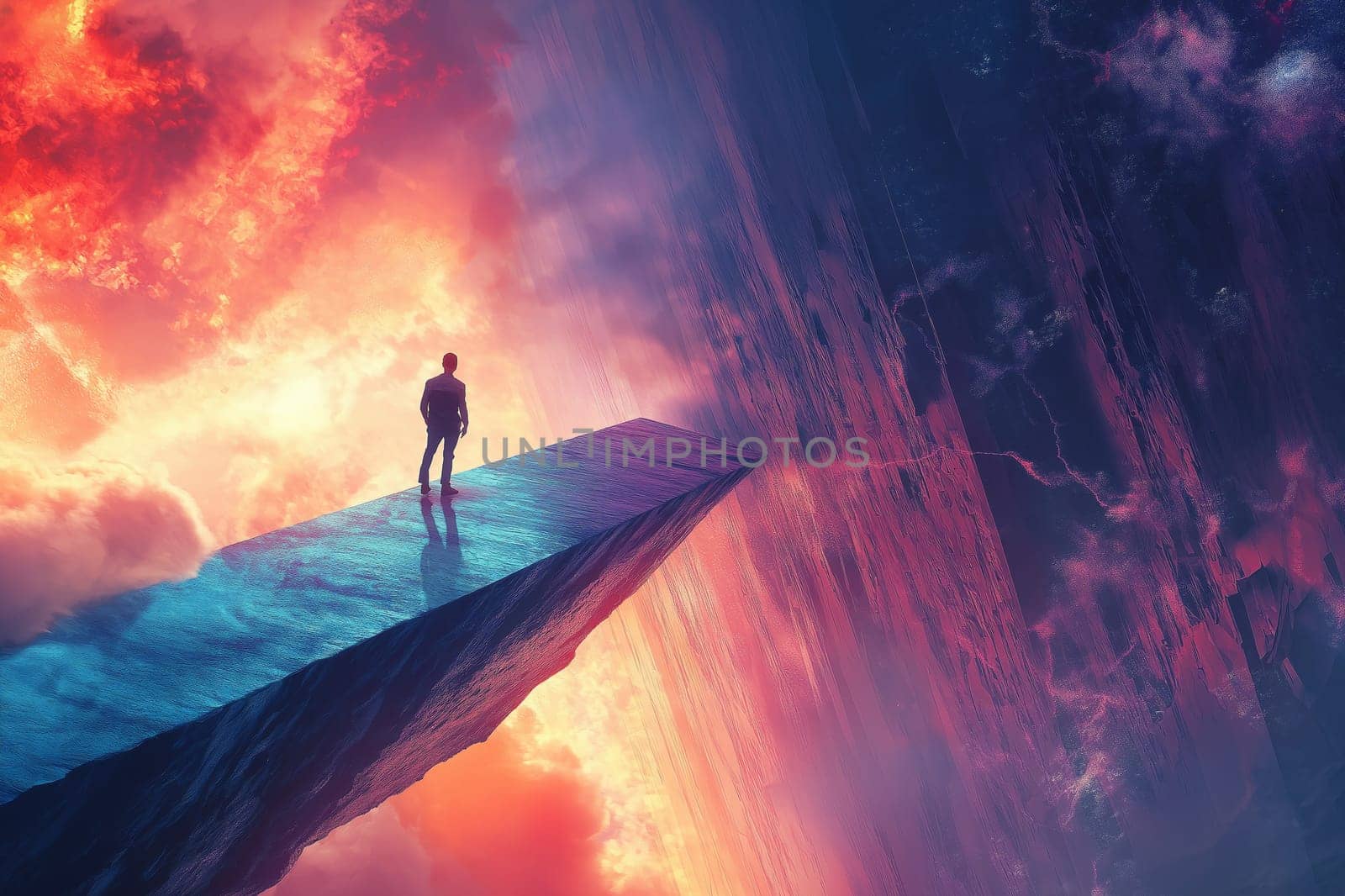 Businessman overcomes obstacles, climbs up top of peak, organizes the ultimate, concept, success, perseverance , competition and leader