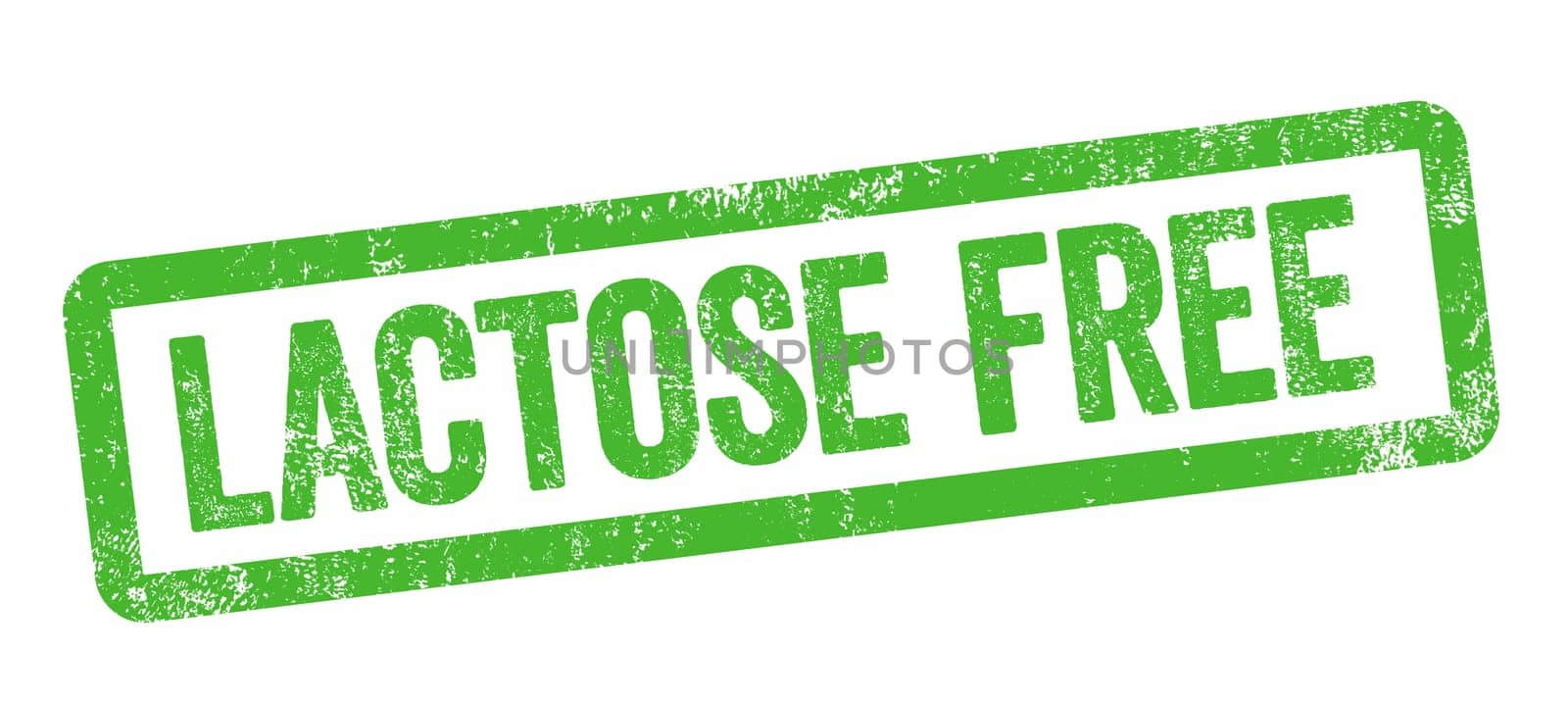 Green stamp isolated on a white background - Lactose free