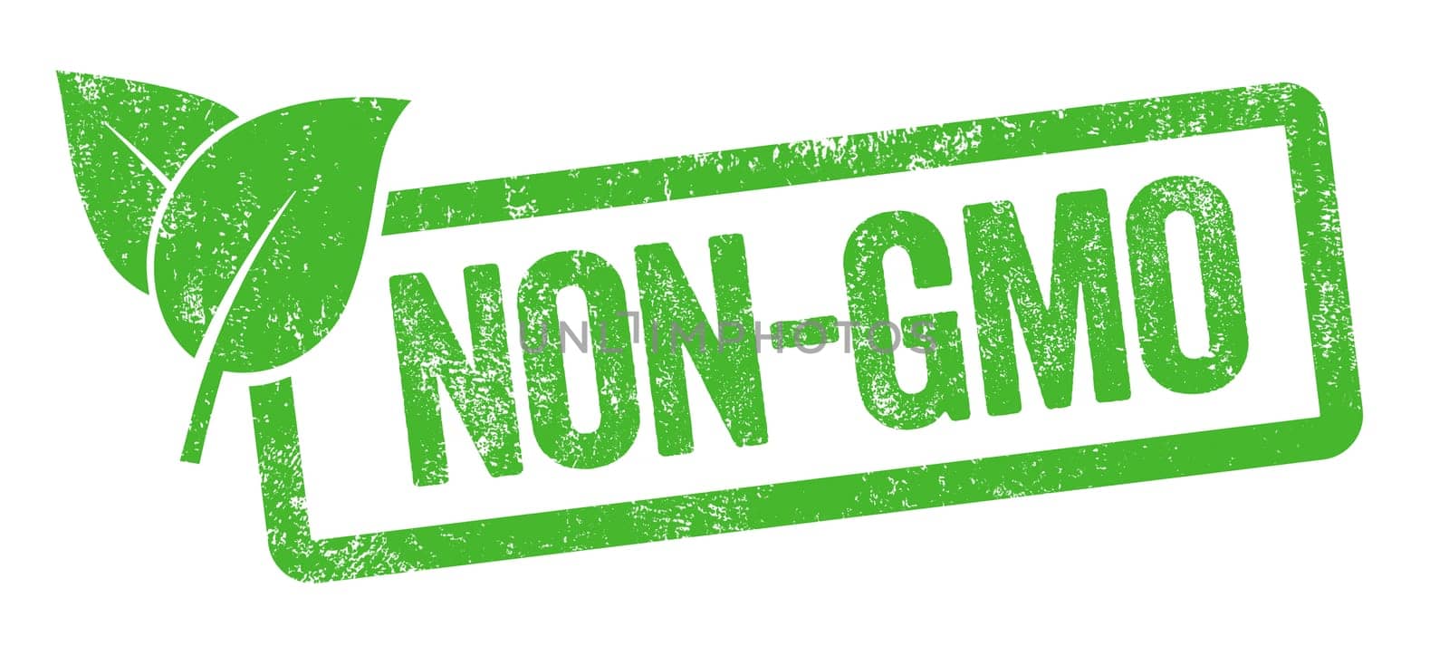 Green stamp isolated on a white background - Non-GMO
