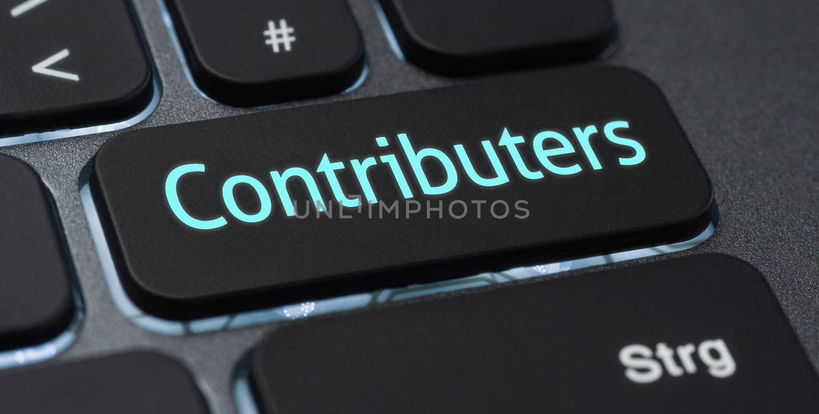 Illuminated keyboard with a labeled key - Contributers