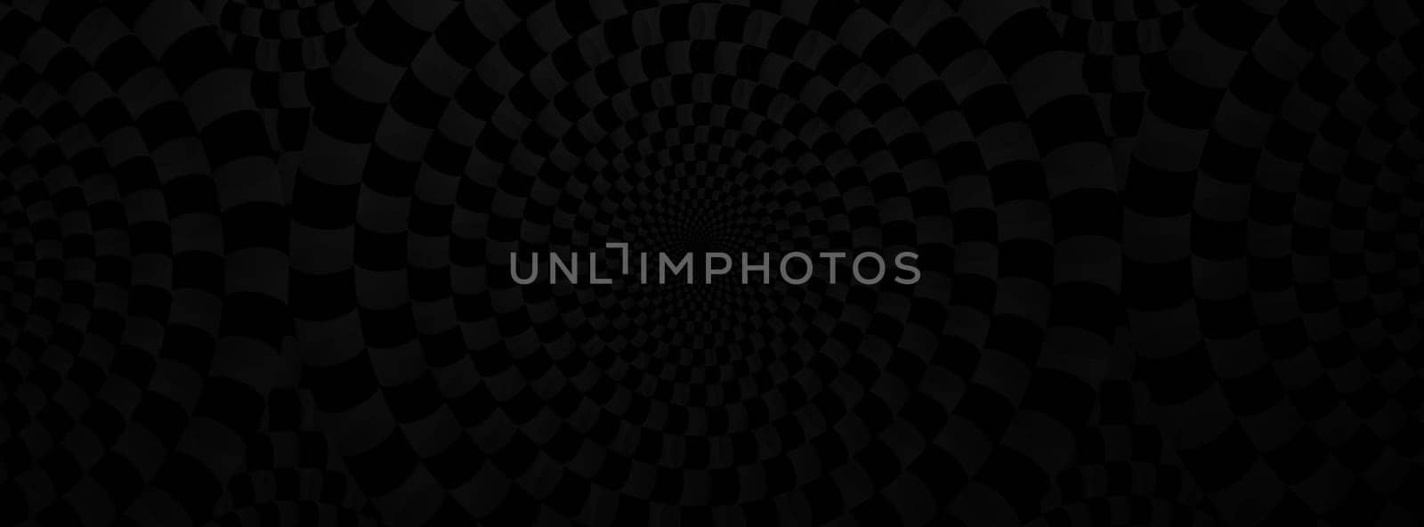 Optical illusion horizontal background. Abstract curves, geometric effect. Black.