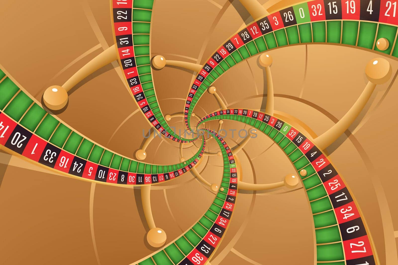 Roulette background illustration. Concept for casino, entertainment, fortune.