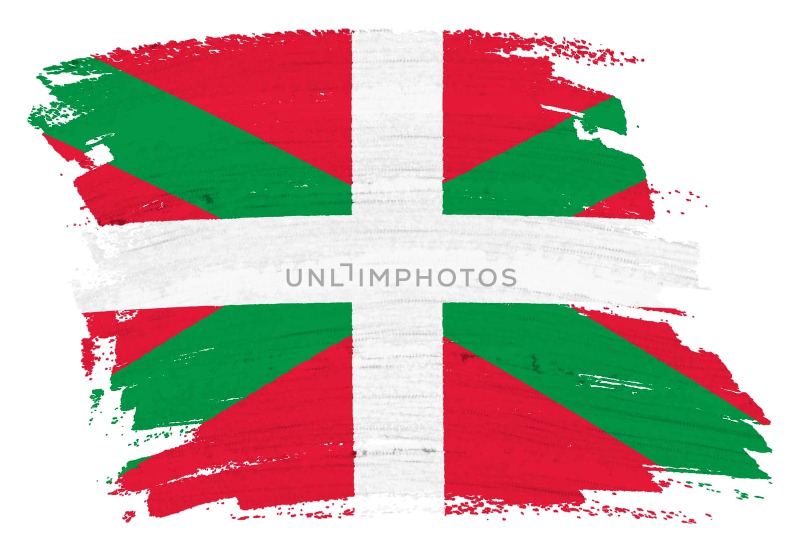 A Basque flag background paint splash brushstroke 3d illustration with clipping path