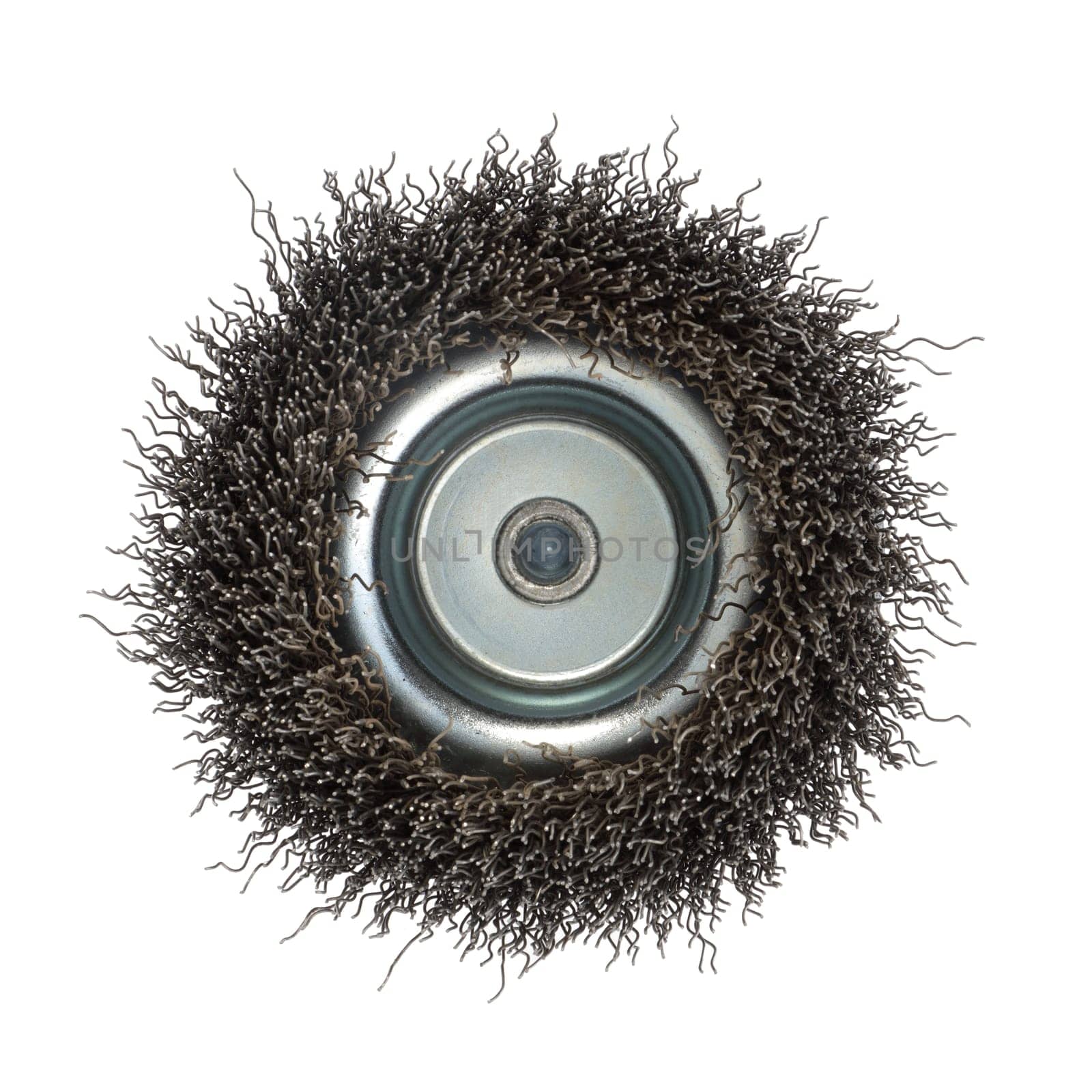 A round wire brush isolated on a white background
