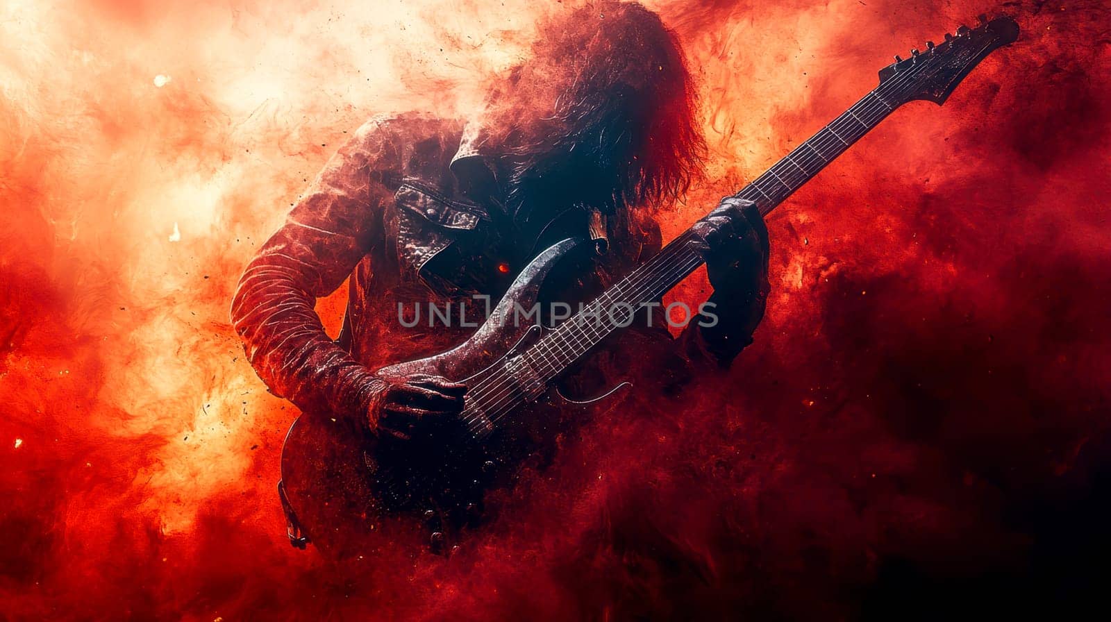 vintage grunge band rock and roll show concert banner ad template. AI generative.