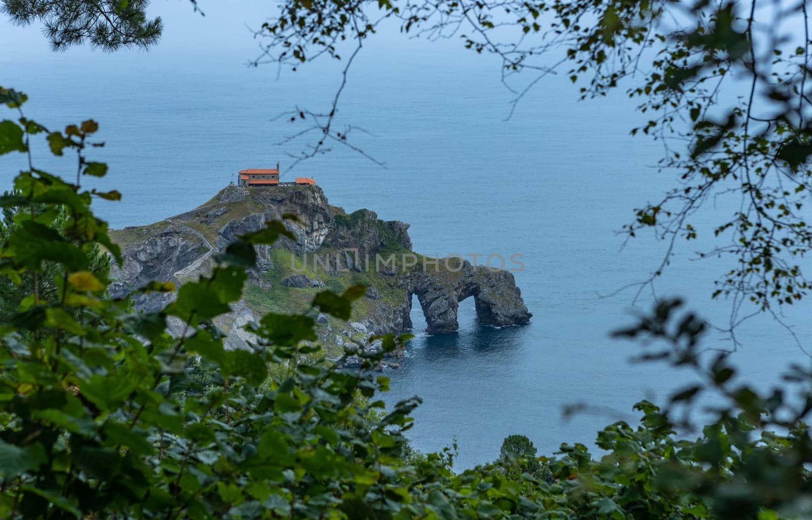 San Juan de Gaztelugatxe is a church dedicated to John the Baptis connected to the mainland by a bridge, Bermeo, Basque Country,Spain.
