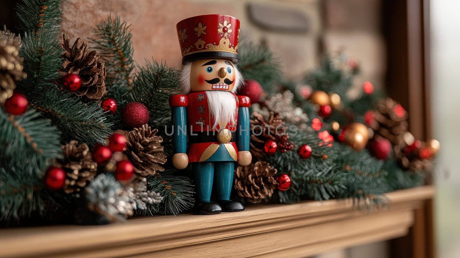 Christmas Nutcracker Decoration on Mantelpiece