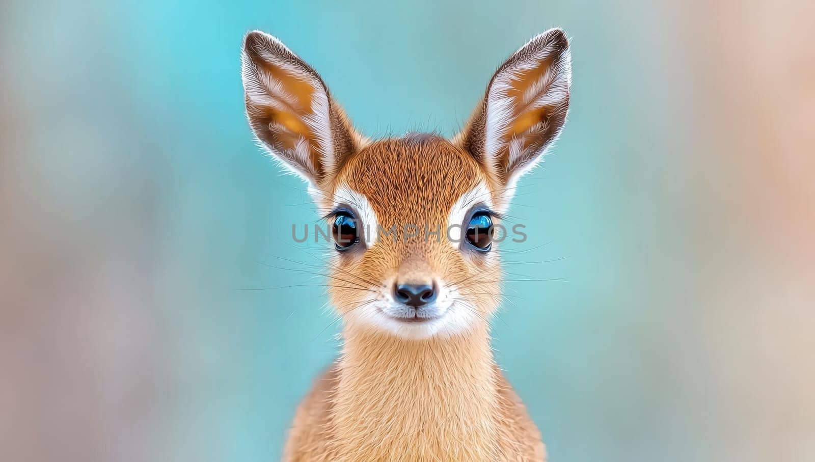 Kirk's Dik dik, the smallest antelope in Africa, portrait with blurred background.