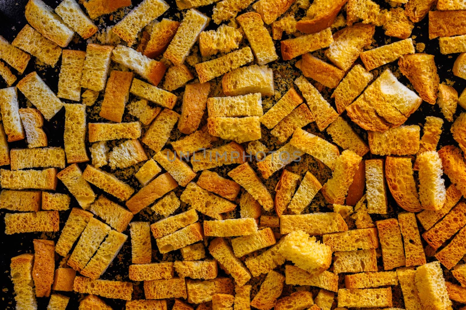 full-frame domestic croutons background with high angle view