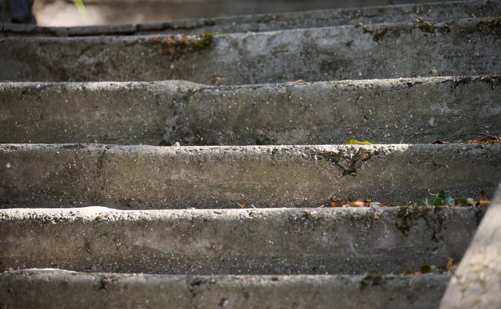 Stone steps up the street, summer day