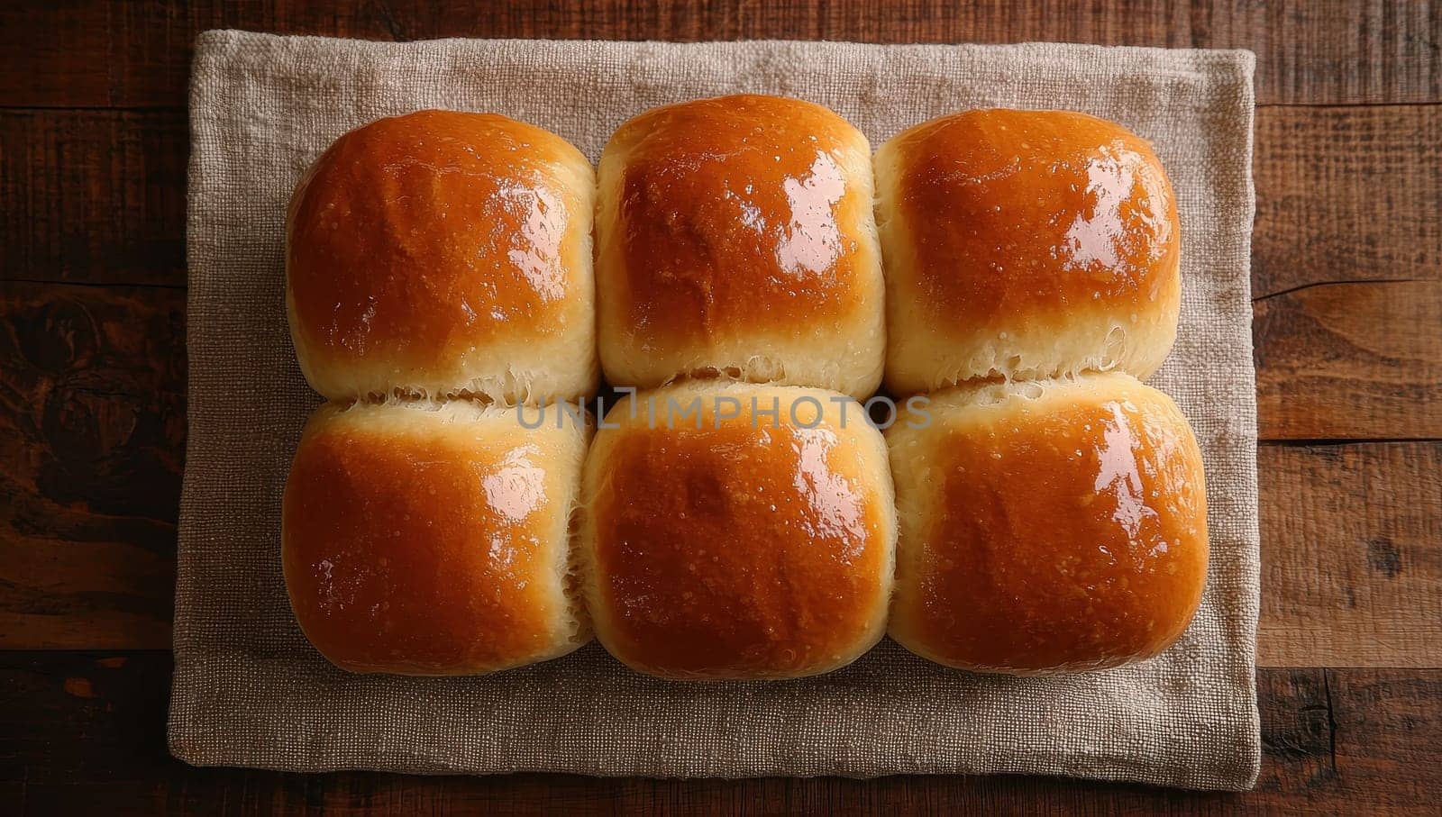 Freshly Baked Dinner Rolls, Golden Brown and Buttery