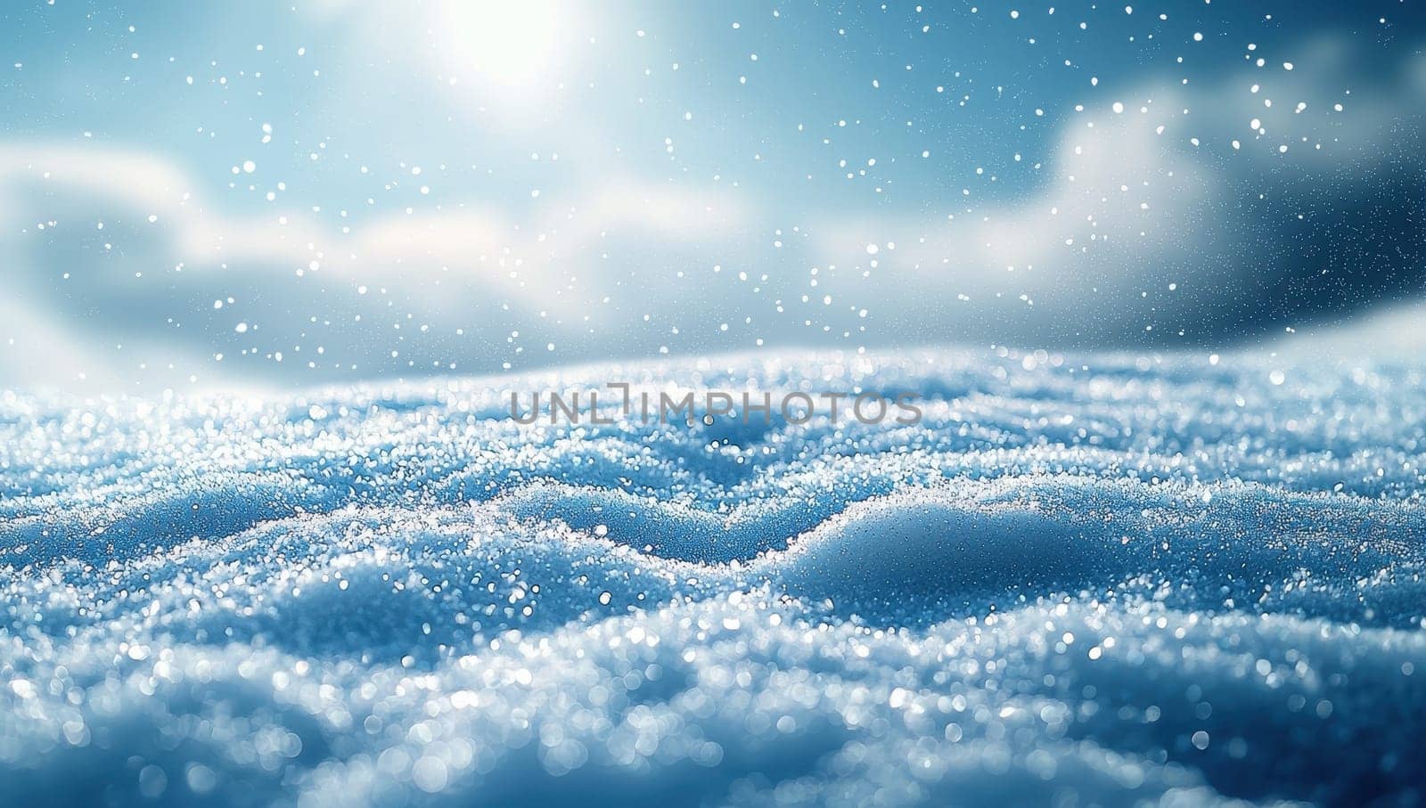 Sparkling Snowdrift Under Winter Sun, A Frosty Landscape