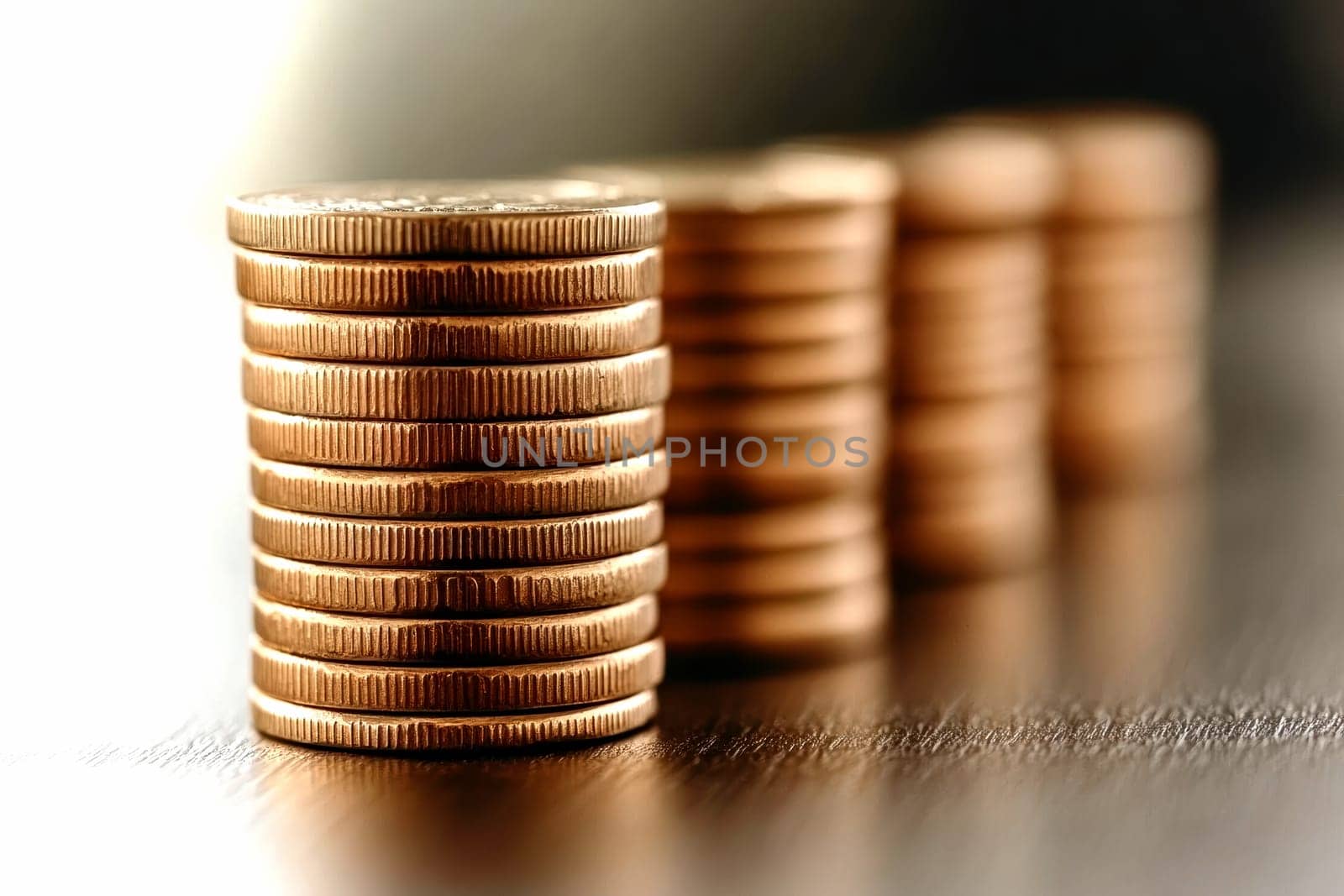 Coin Stack Financial profitability and cost optimization. AI generative.