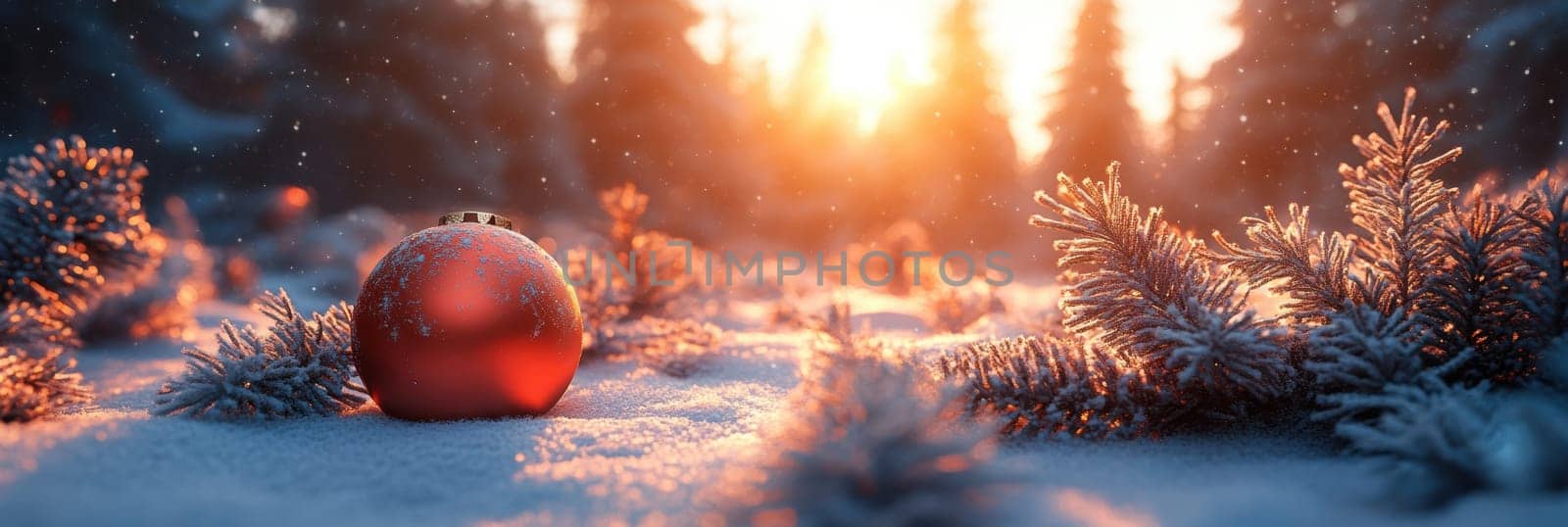Christmas motifs depicting children, Christmas tree baubles and snow.AI generative.