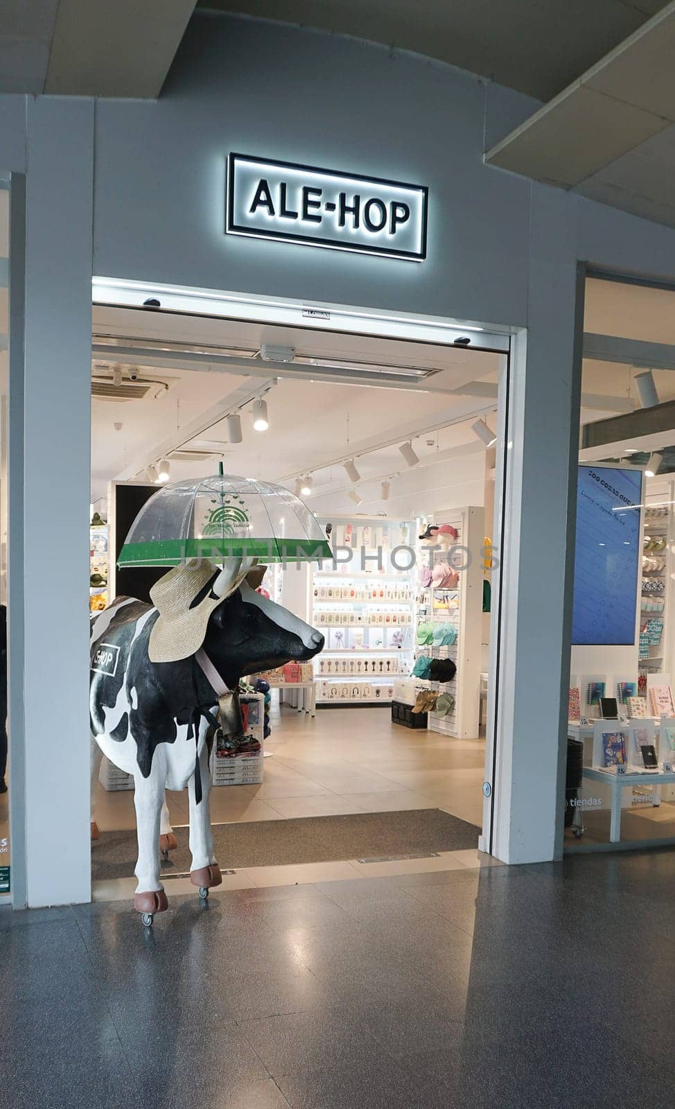Girona, Spain - September 20, 2024: Facade of the main entrance of a clothing store of the international textile chain Ale-Hop