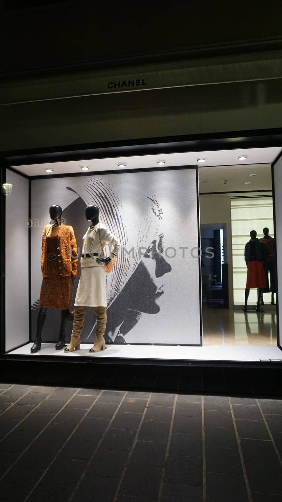 Nice, France - September 22, 2024: Chanel brand perfume store. Cosmetics are the most accessible Chanel product, with counters in upmarket department stores across the world