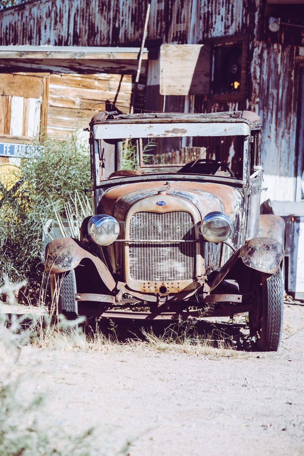 Hackberry, Arizona, United States, November 2013: broken and abandoned classic car Ford model A
