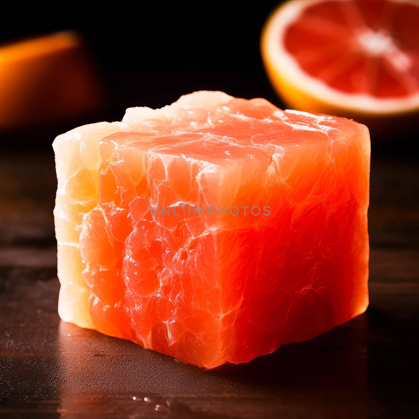 abstract background square peeled orange on black. Generative AI