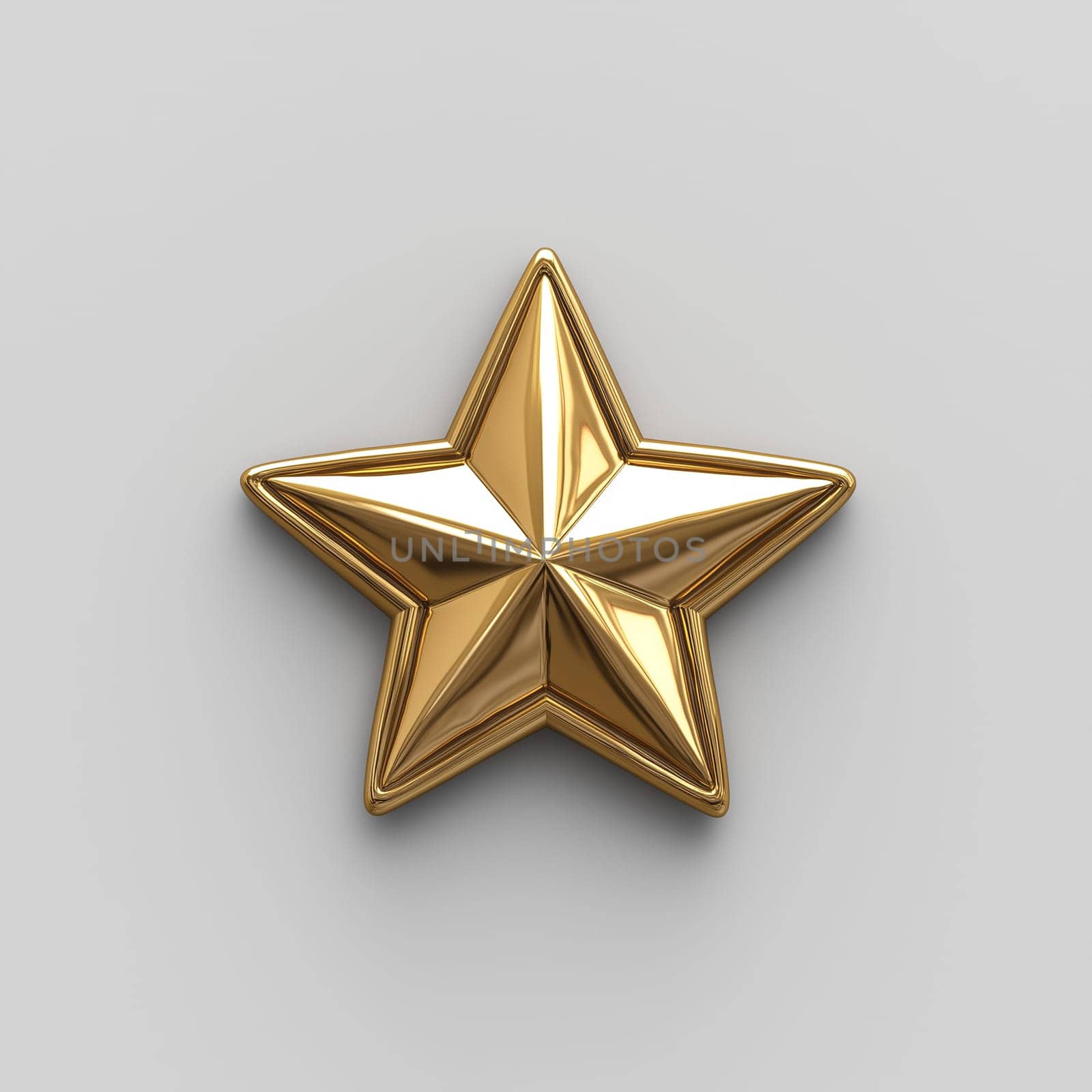 Golden Star shape photo isolated on white Background