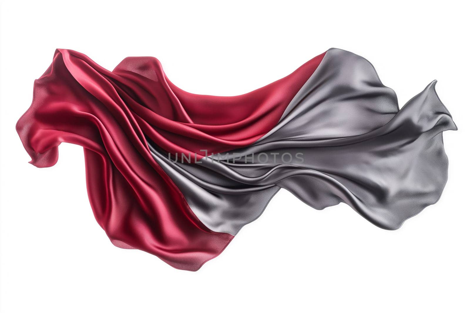 Smooth, elegant red cloth flowing against a white background, creating a textured effect.