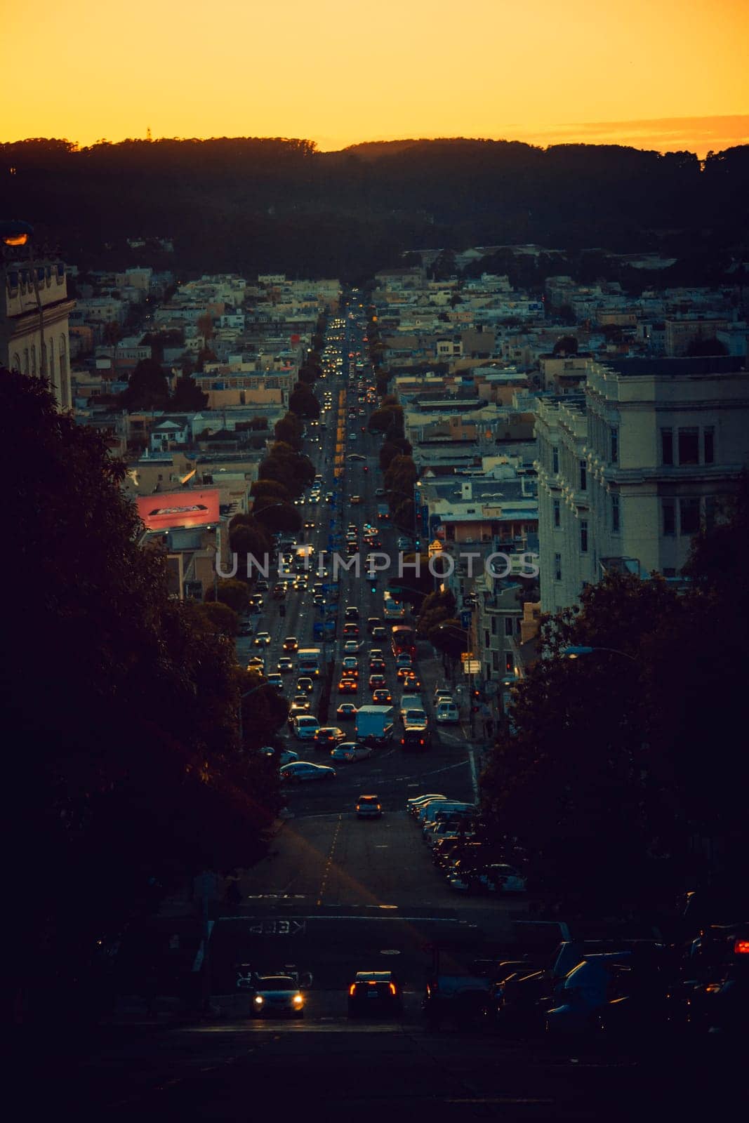 San Francisco, United States, November 17th 2013: Hilly cityscape view on San Francisco, California
