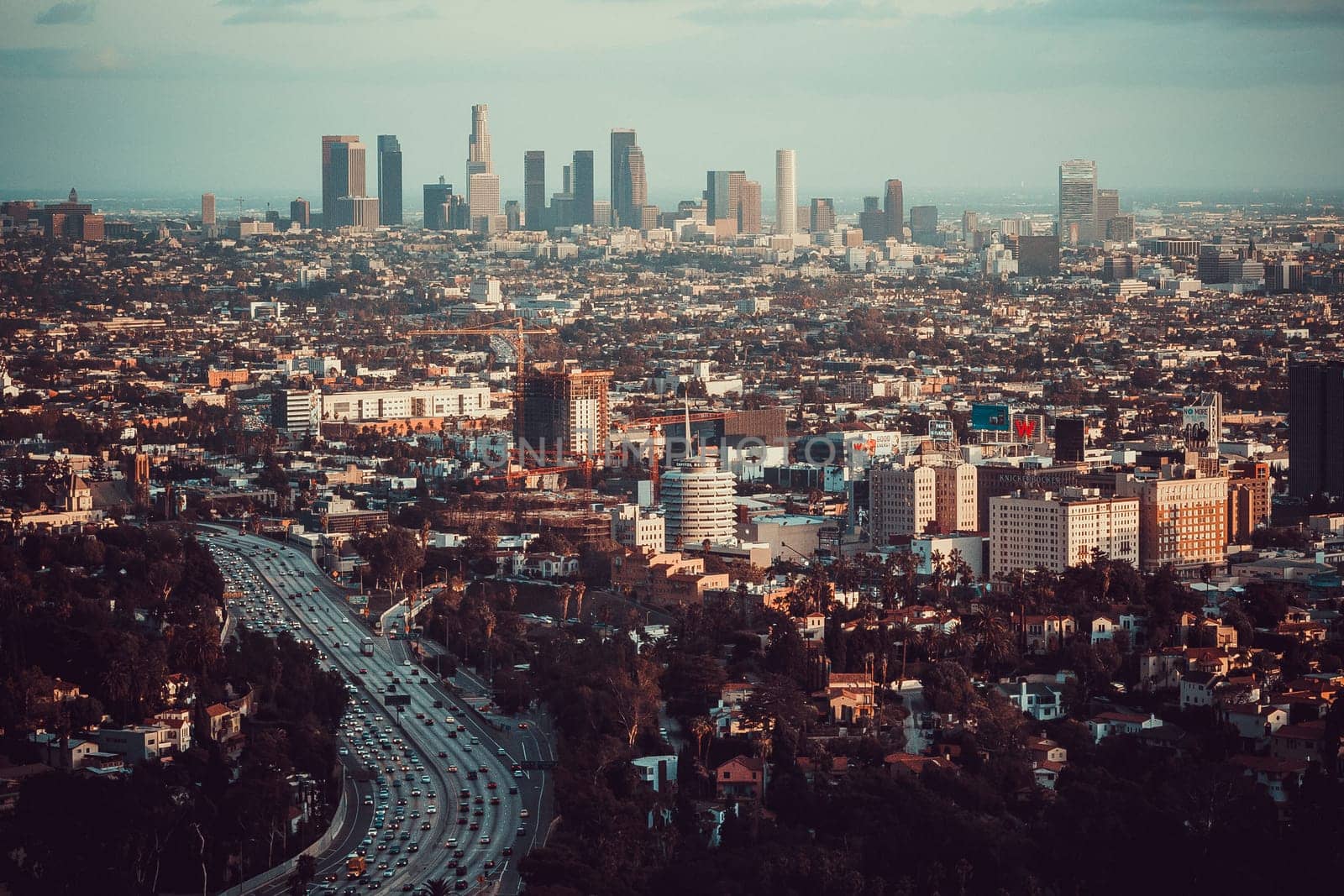 Los Angeles, United States, November 10th 2013: Downtown cityscape view over Los Angeles in California, USA