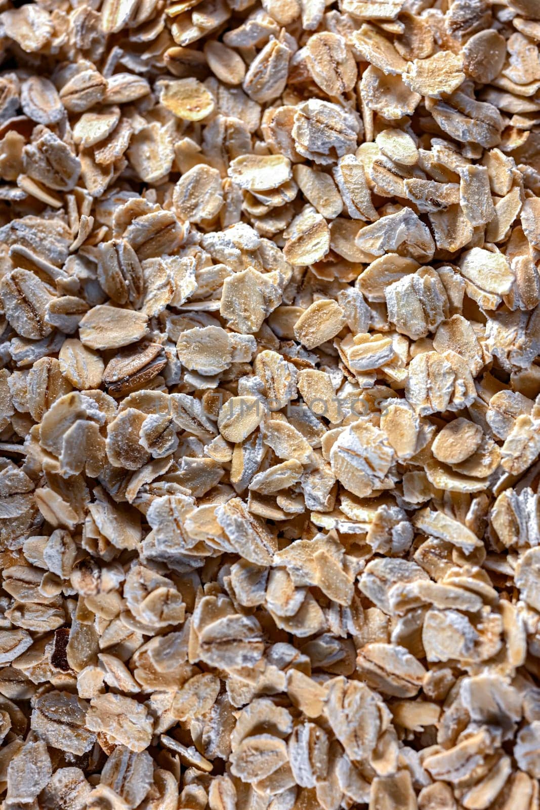 Close-up of rolled oats. Cereal food.