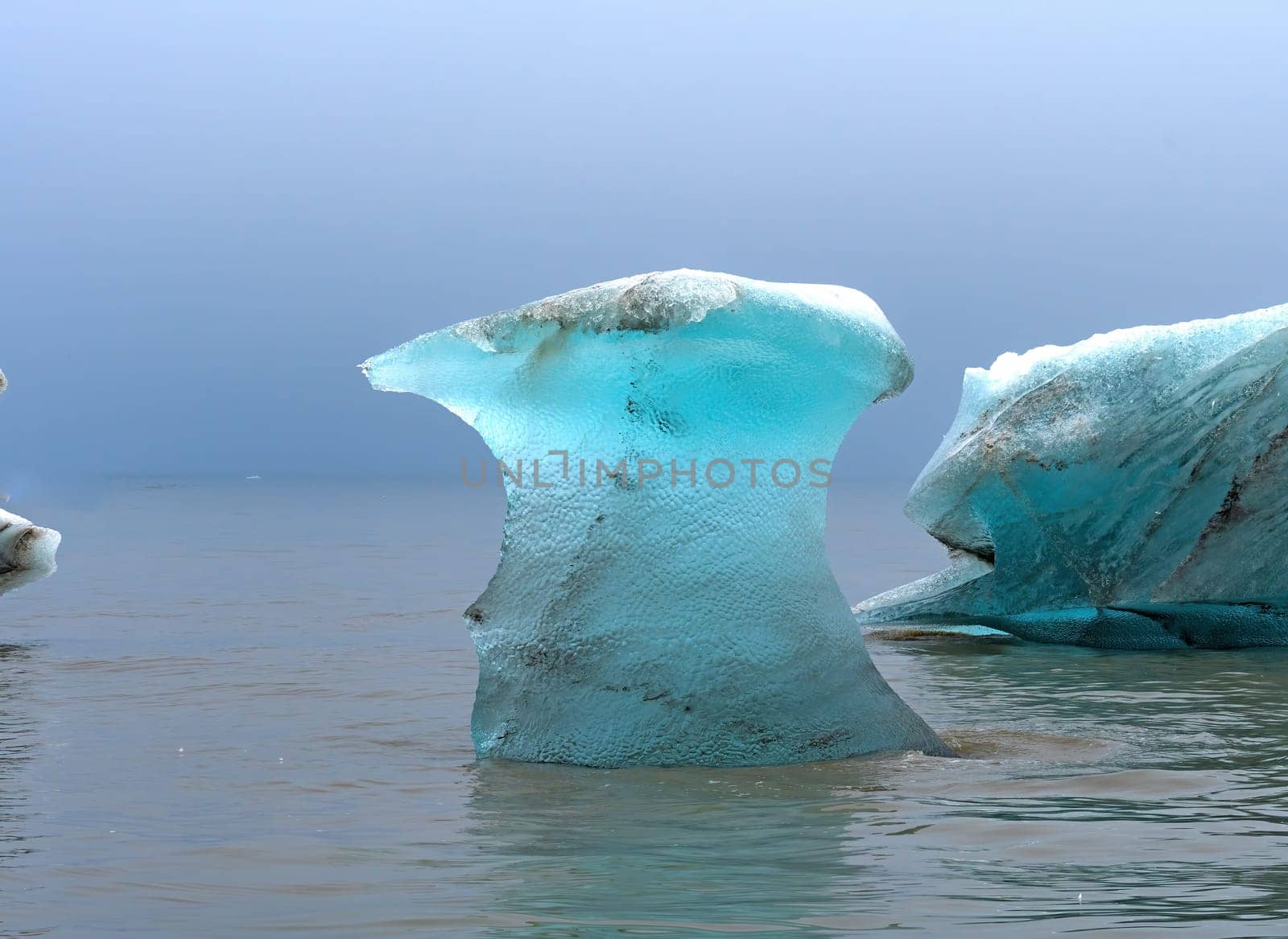 Translucent Glow in a Melting Iceberg at Besselsbreen, Barents Islands in the Svalbard Islands