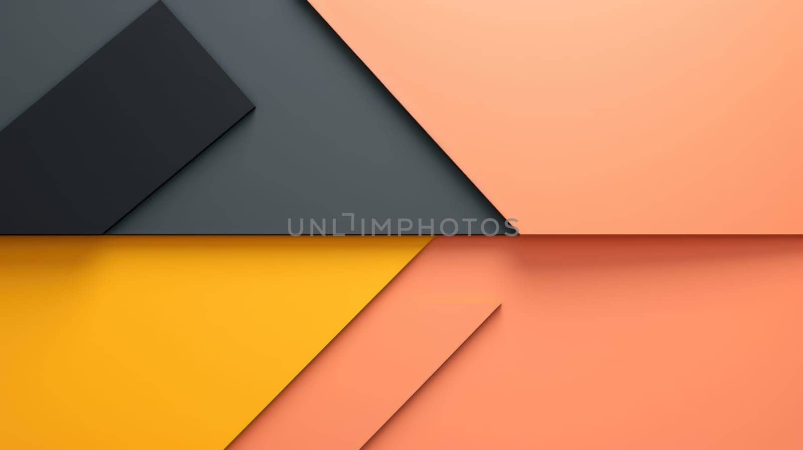 Modern abstract geometric color block layered background, copy space, AI Generated content