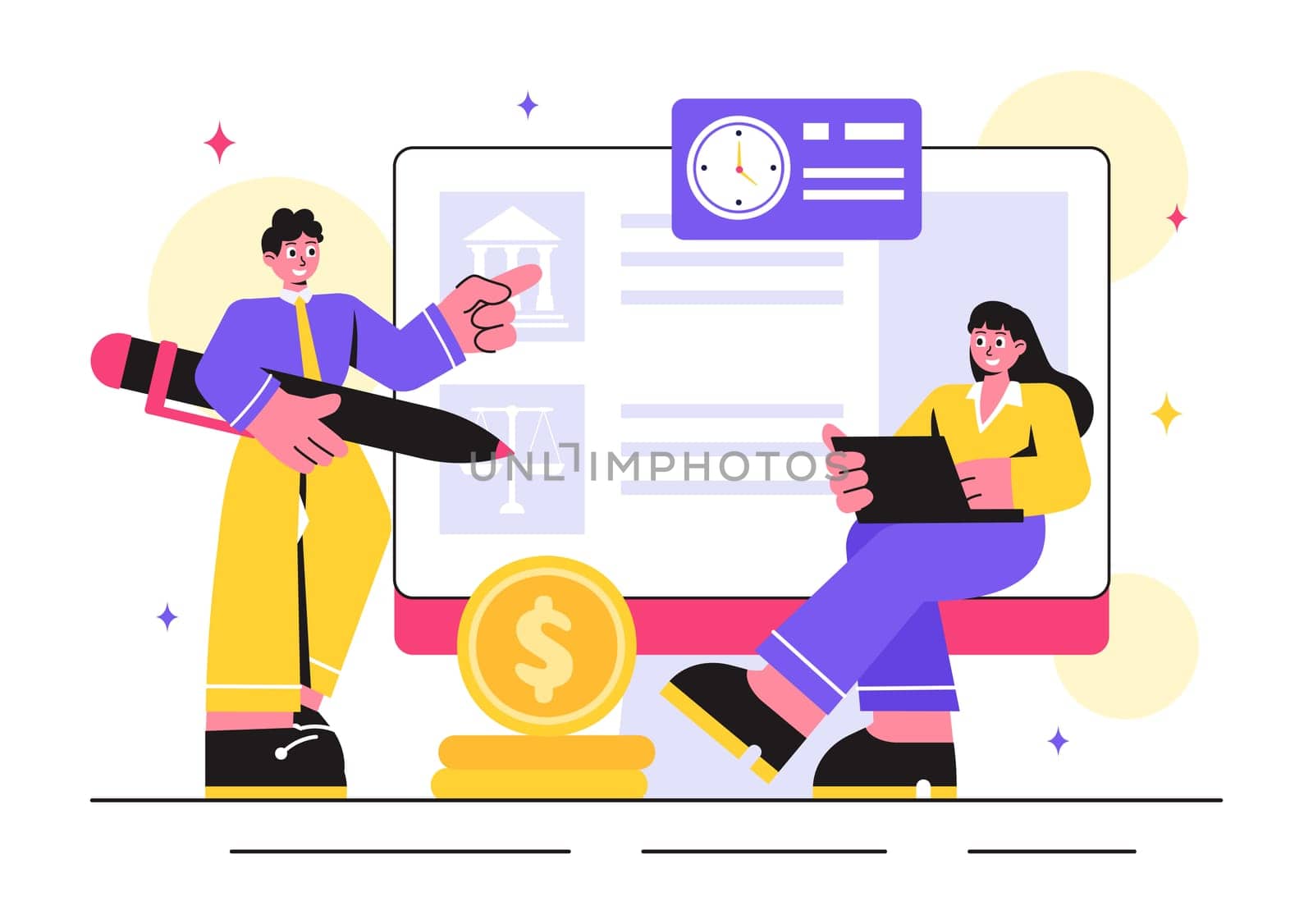 Law Firm Services Vector Illustration featuring of Justice, Legal Advice, Court Judgement, and Lawyer Consultation in a Flat Style Cartoon Background
