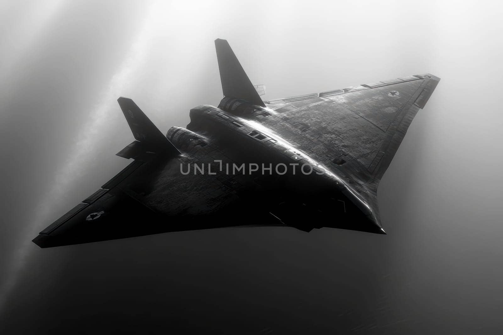 Modern armed bomber. AI generative.