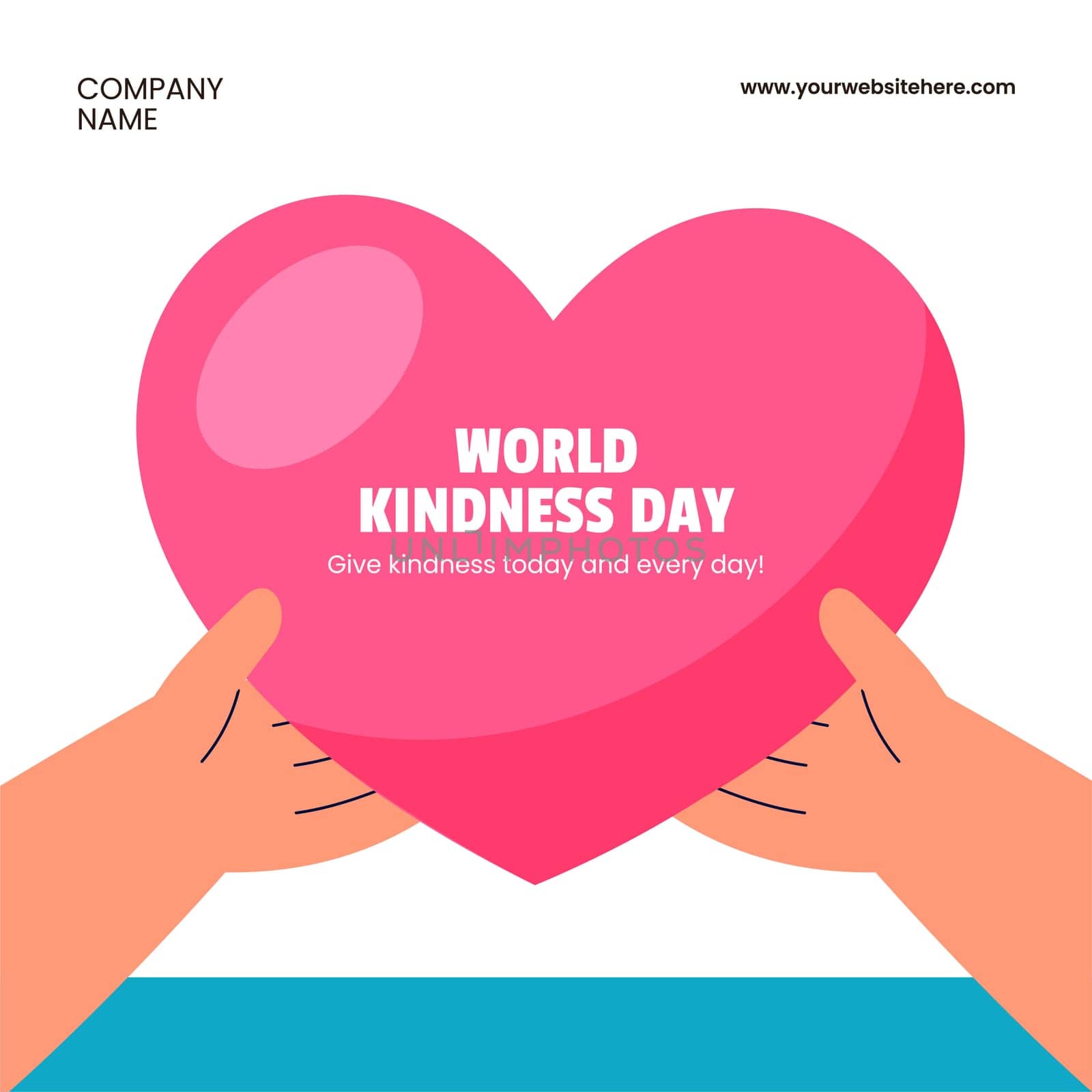 Flat Cartoon World Kindness Day Background Templates for Sharing