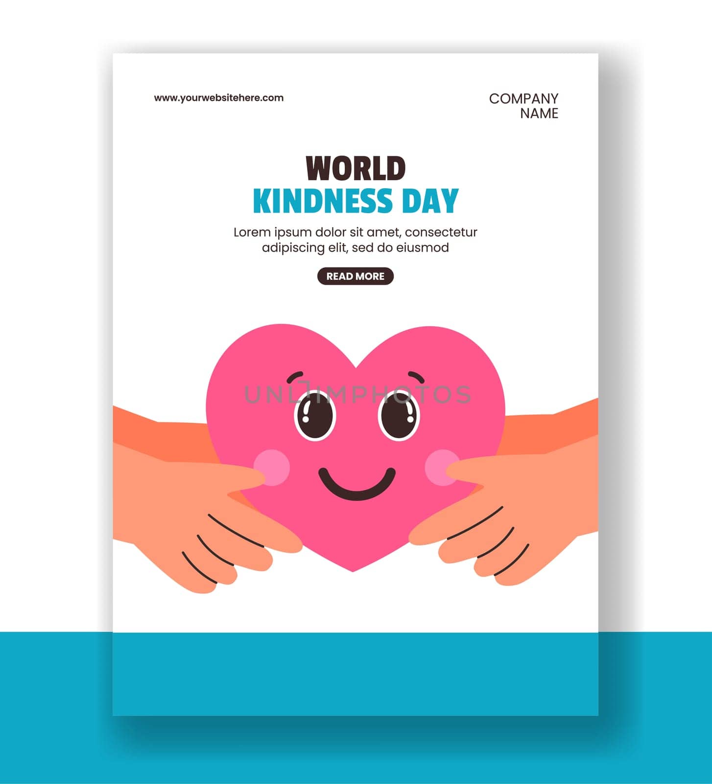 Illustration of World Kindness Day for Vertical Poster in Flat Style