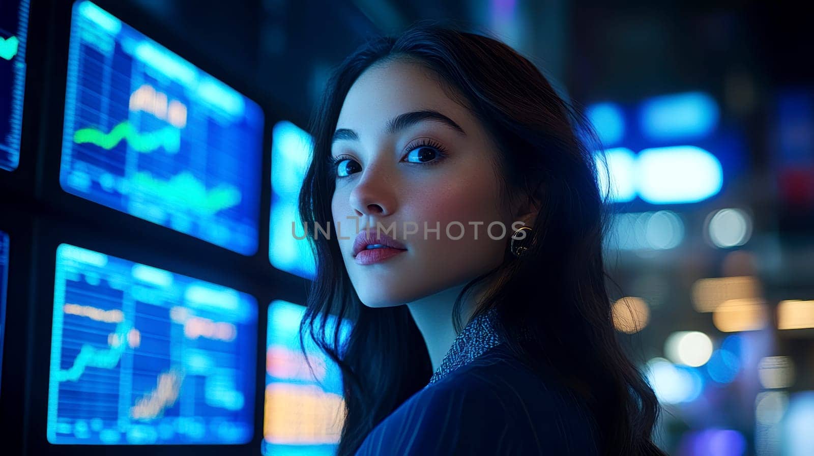 Businesswomen and financial analyst. AI generative.