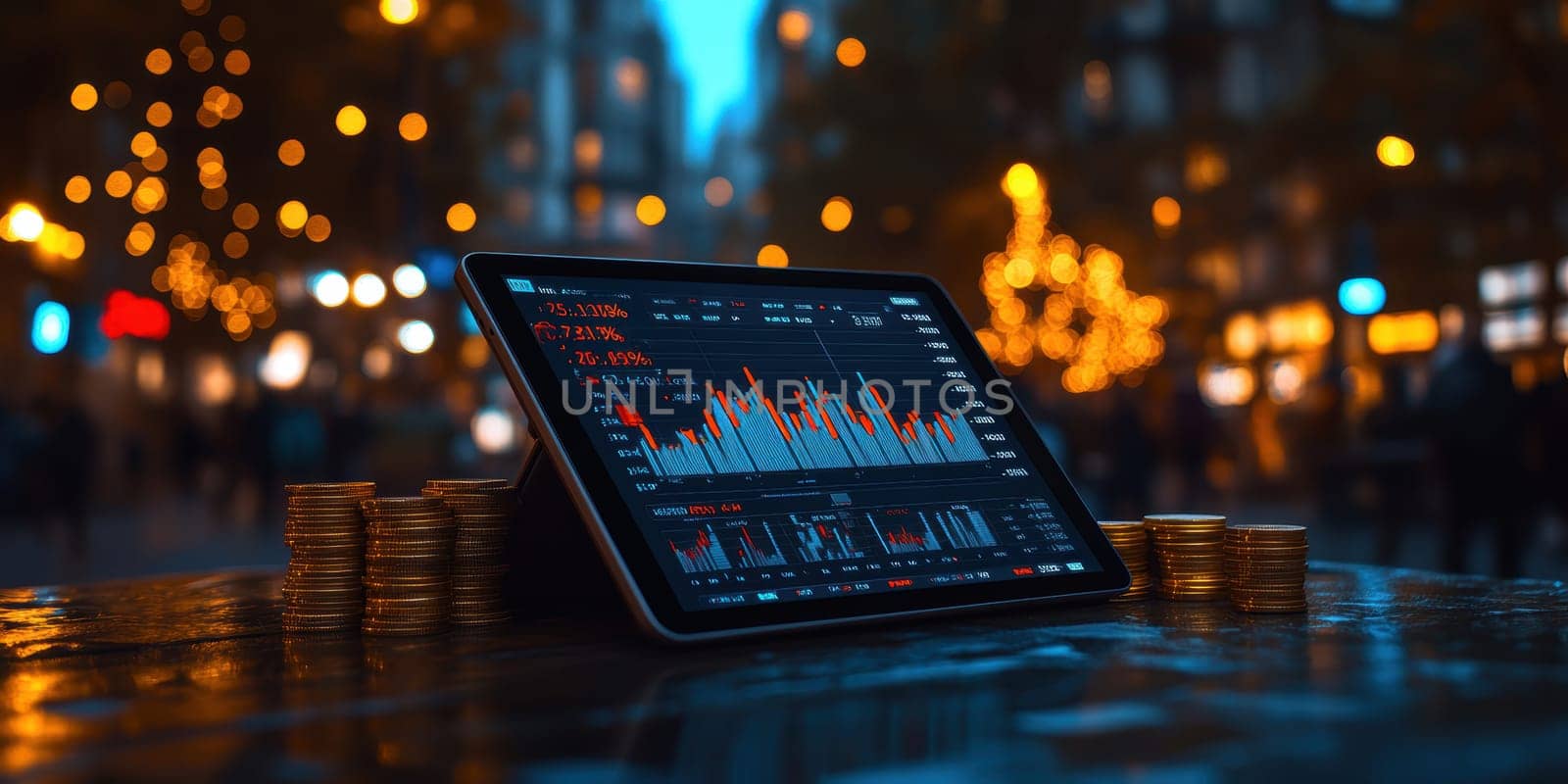 Coin Stack Financial profitability and cost optimization. AI generative.