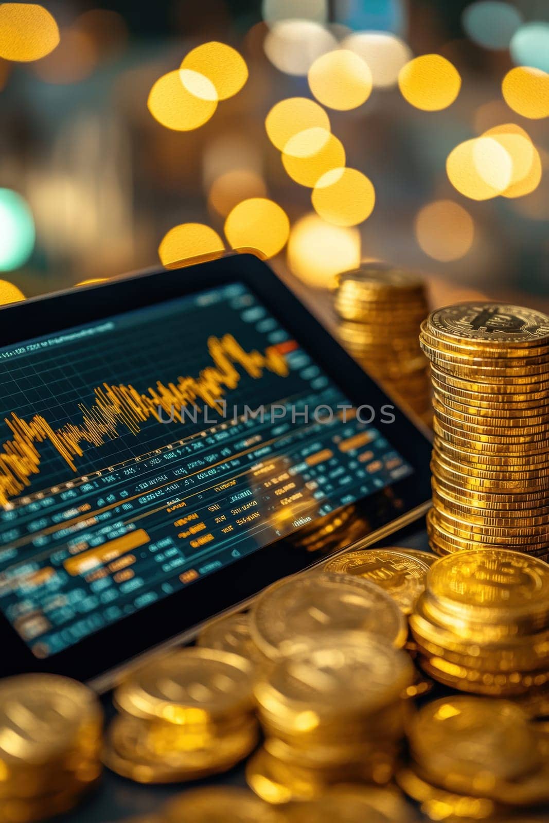 Coin Stack Financial profitability and cost optimization. AI generative.