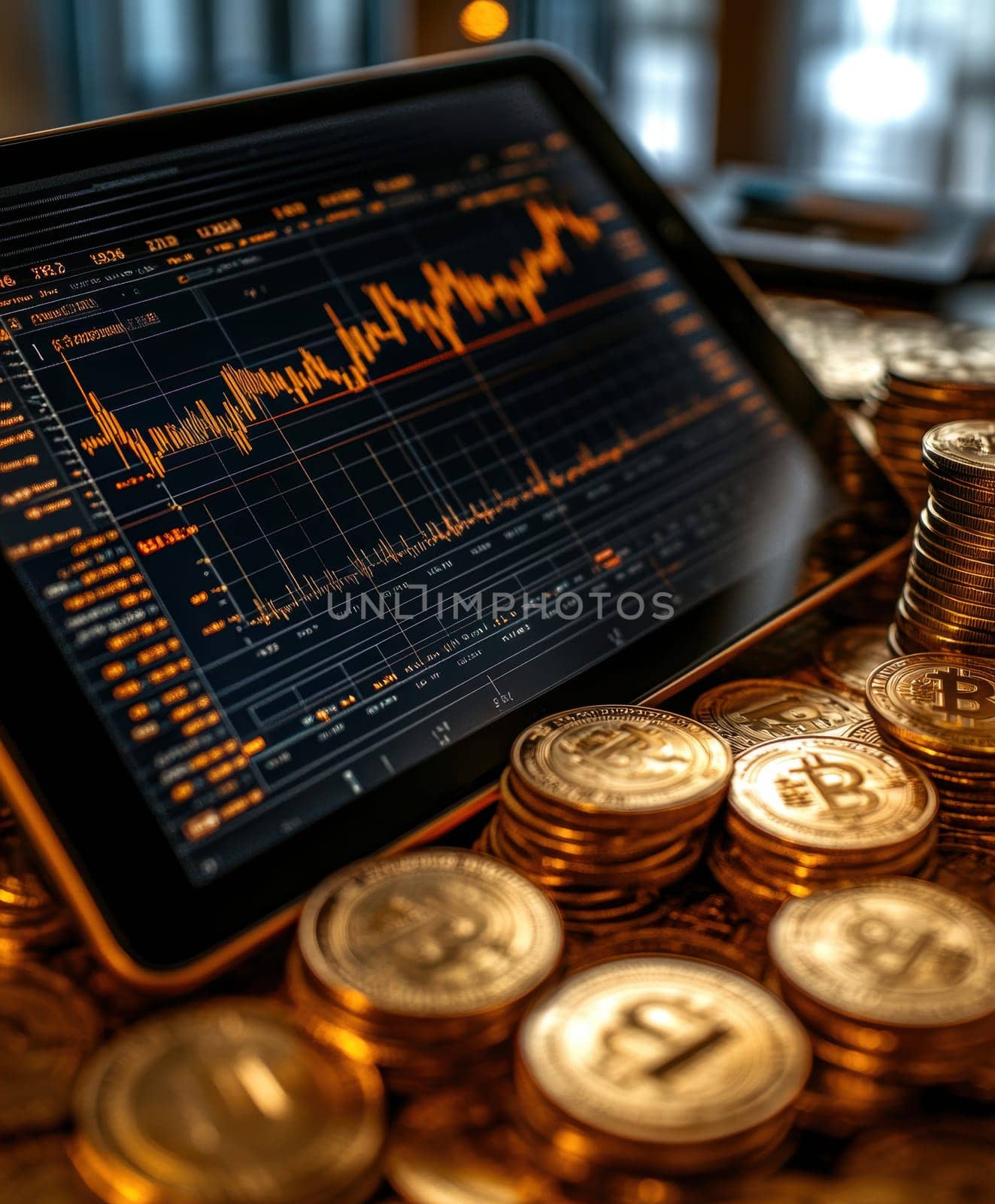 Coin Stack Financial profitability and cost optimization. AI generative.