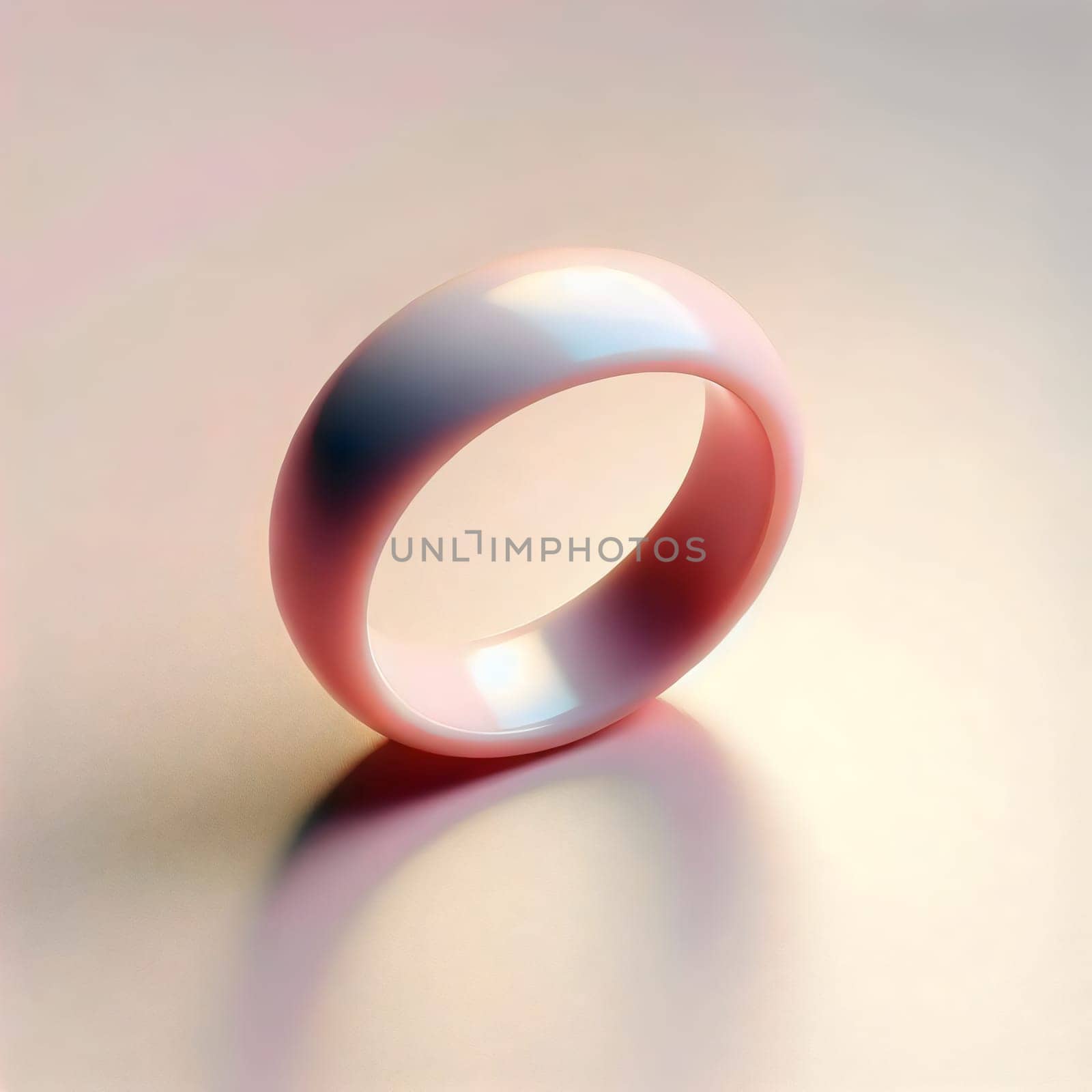 A simple pink ring on a pink and white background. A high-quality AI-generated photo.