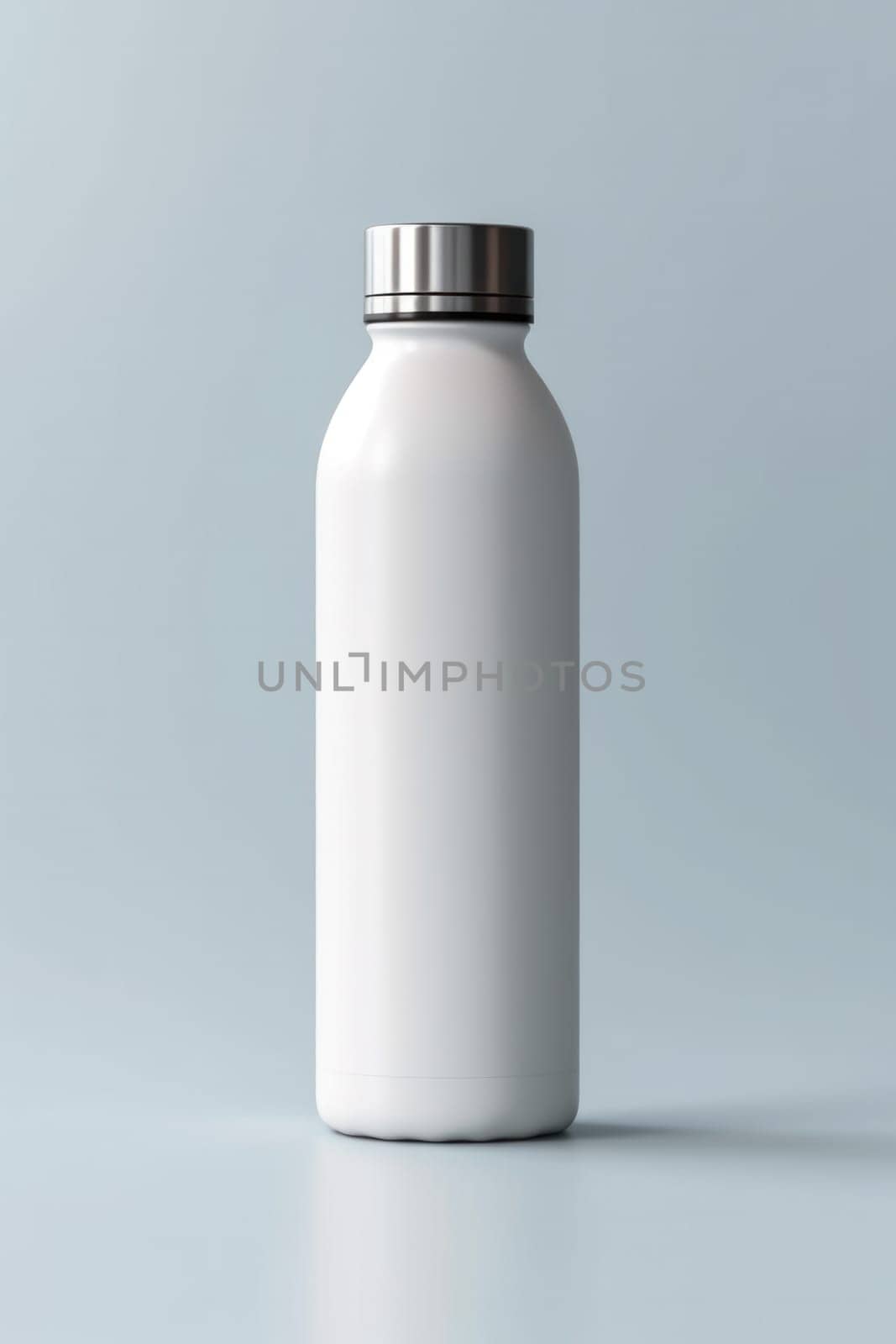 mockup of a reusable glass bottle on a light background. without plastic. Generative AI