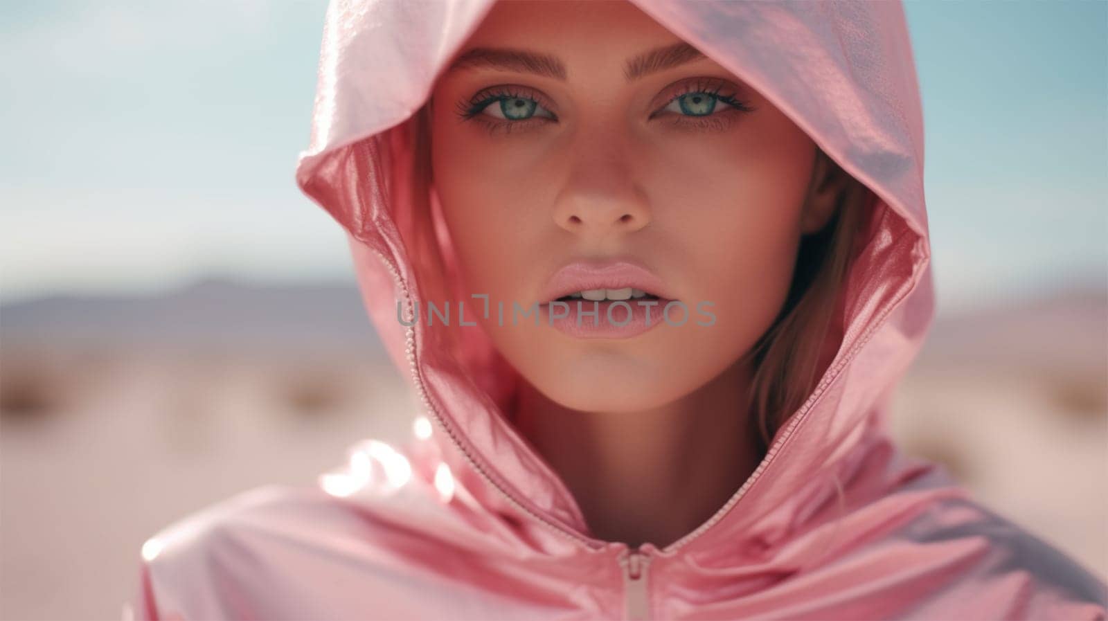Young woman in pink clothes at a fashion photo shoot. fashion and style concept.advertising shooting for magazines.