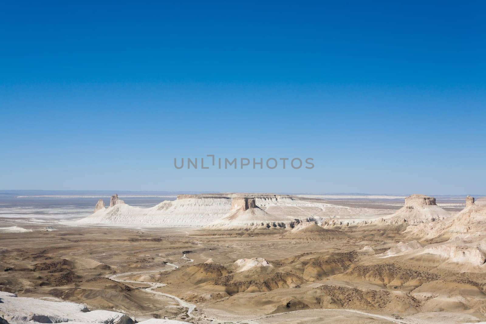 Beautiful Mangystau landscape, Kazakhstan. Bozzhira valley view. Asia panorama