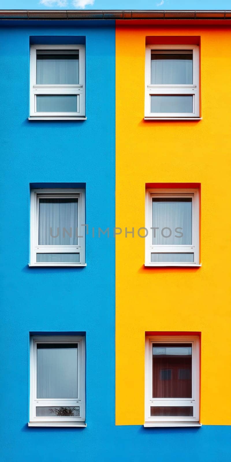 Eastern European apartment blocks. AI generative.