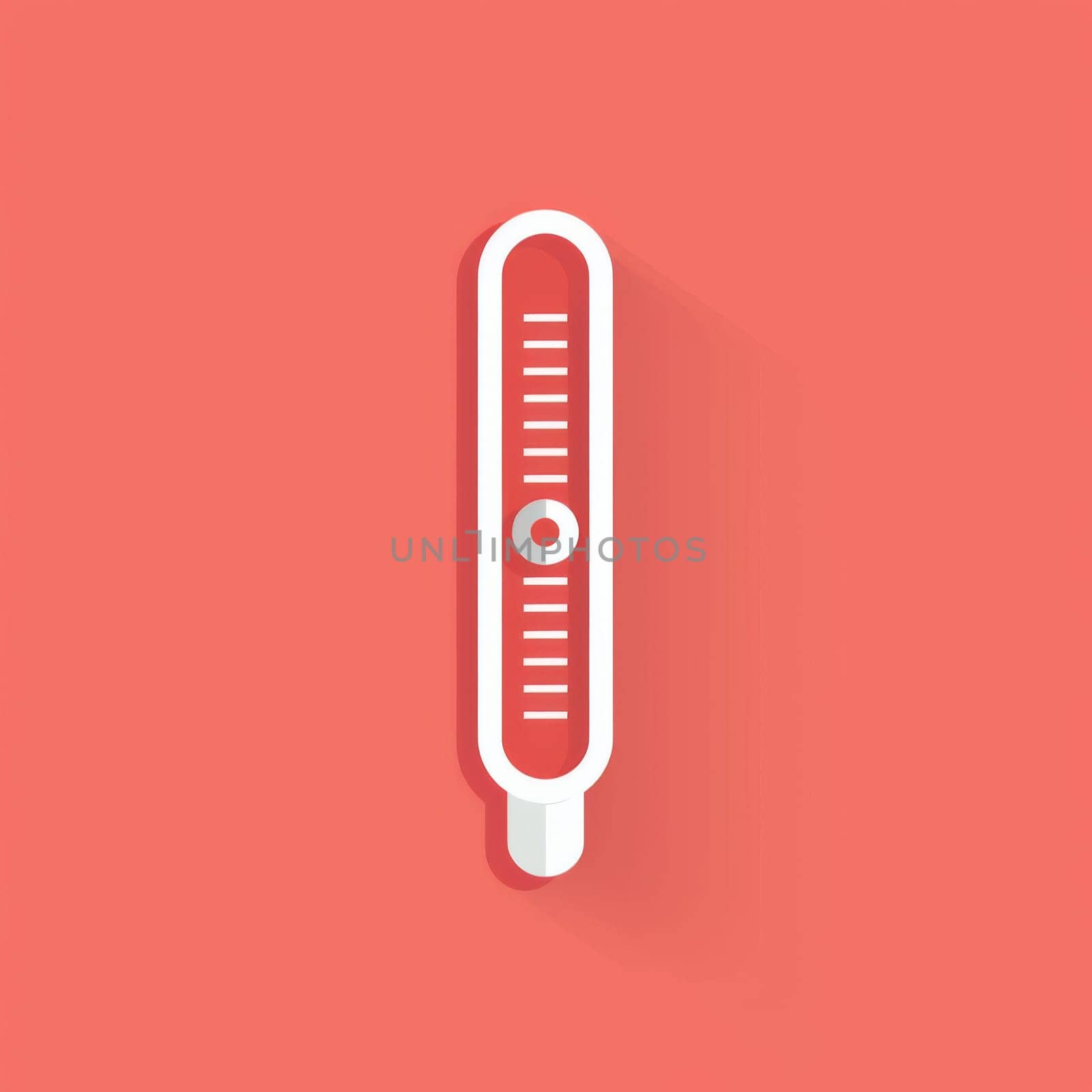 Thermometer icon showing high temperature on an orange background, AI Generated
