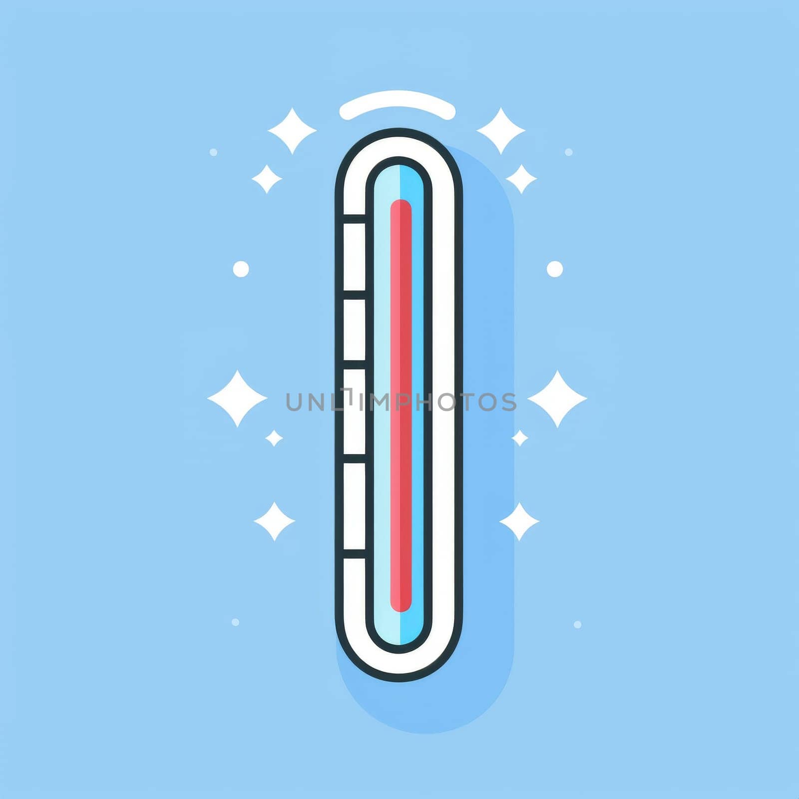 Thermometer with snowflakes indicating cold temperature background, AI generated