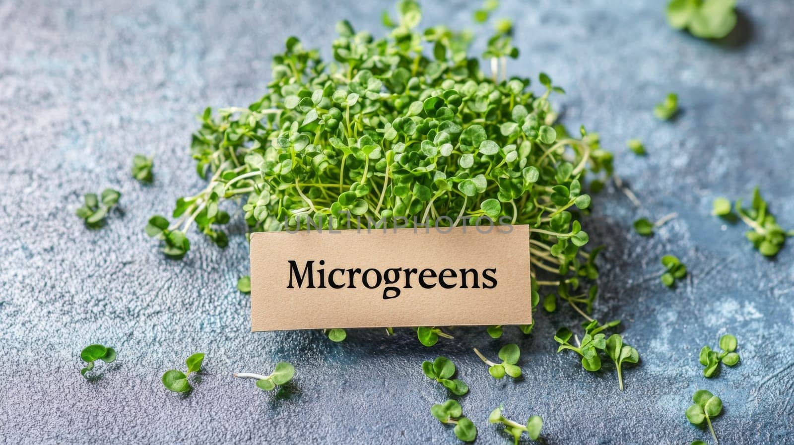 Microgreens sprouts background, concept of healthy eating, copy space, AI Generated