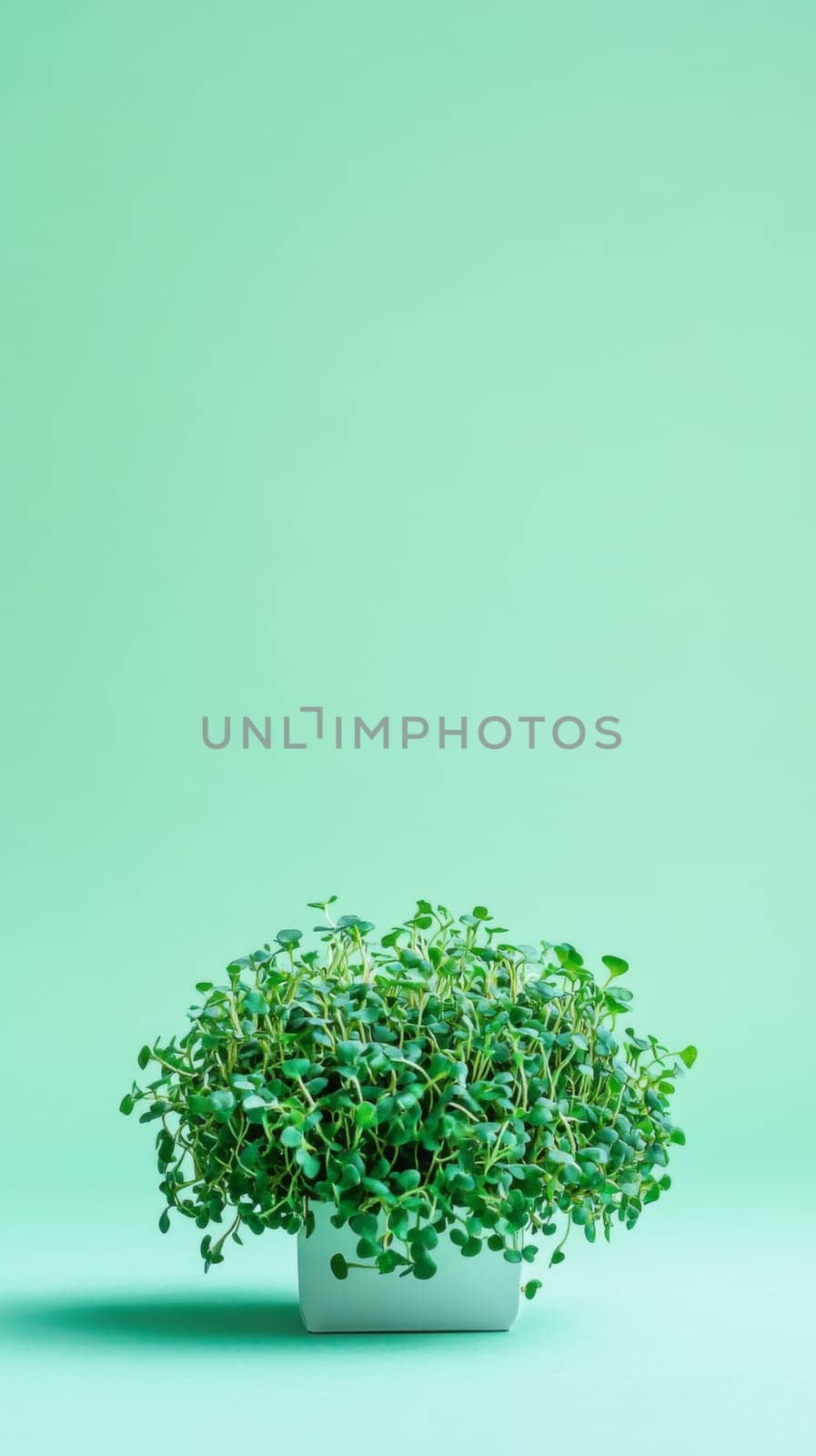 Green microgreens sprouts background, concept of healthy eating, copy space, AI Generated