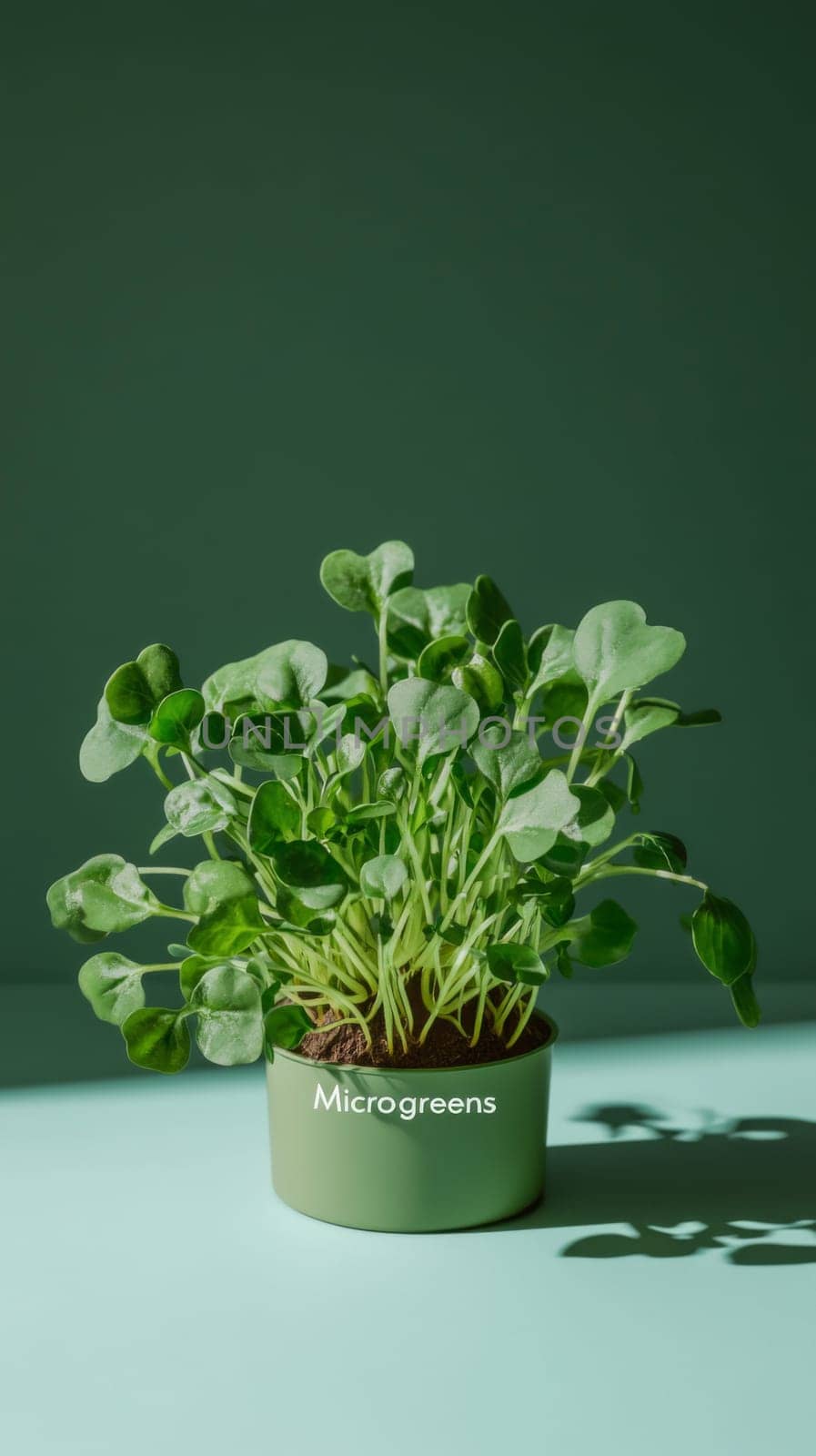 Microgreens sprouts background, concept of healthy eating, copy space, AI Generated