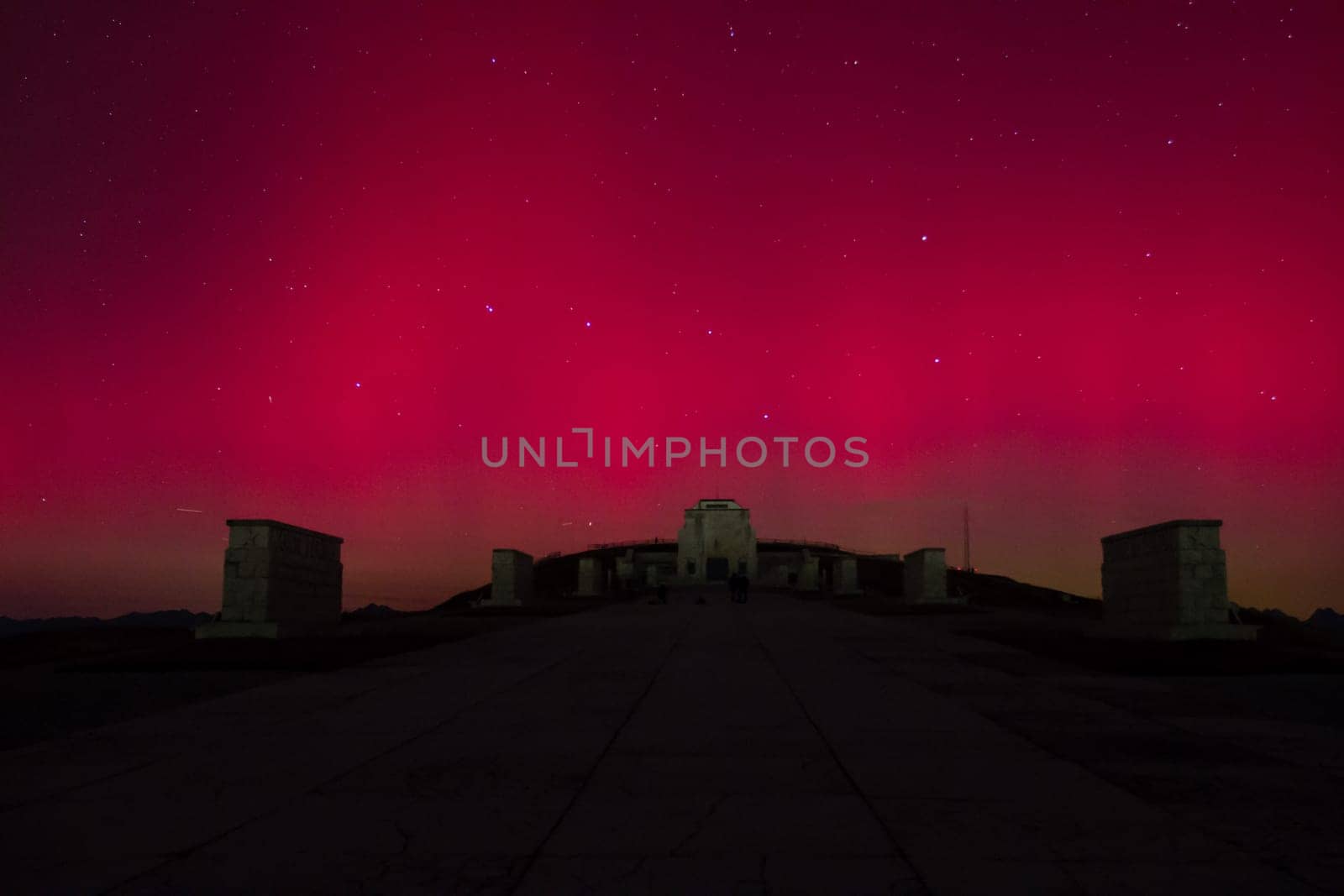 Stable auroral red arc, SAR, view from Grappa mount, Italy, October 2024